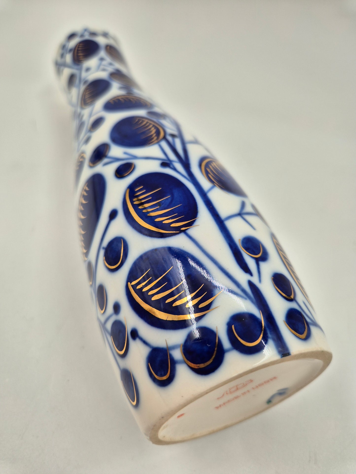 Vintage LFZ Lomonosov Porcelain Vase "Plums" by Vladimir Gorodetsky | Cobalt & Gold USSR Vase | 1960s Soviet Design