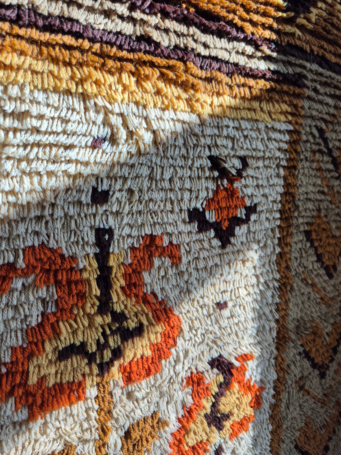 Vintage Finnish Ryijy "Pirtin Ikkuna" Wall Hanging – Handwoven Wool Textile Art – Scandinavian Tapestry Rug