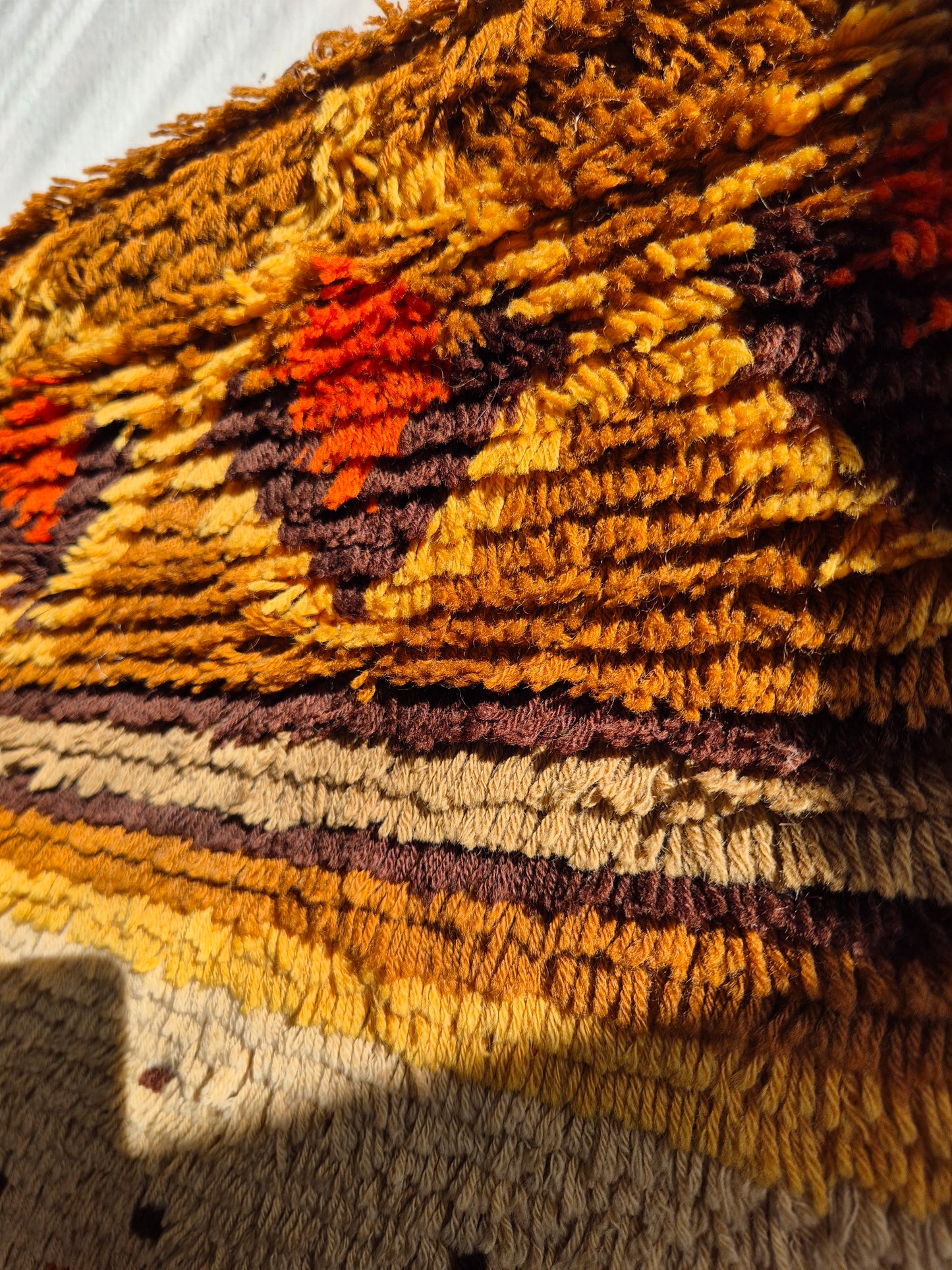 Vintage Finnish Ryijy "Pirtin Ikkuna" Wall Hanging – Handwoven Wool Textile Art – Scandinavian Tapestry Rug