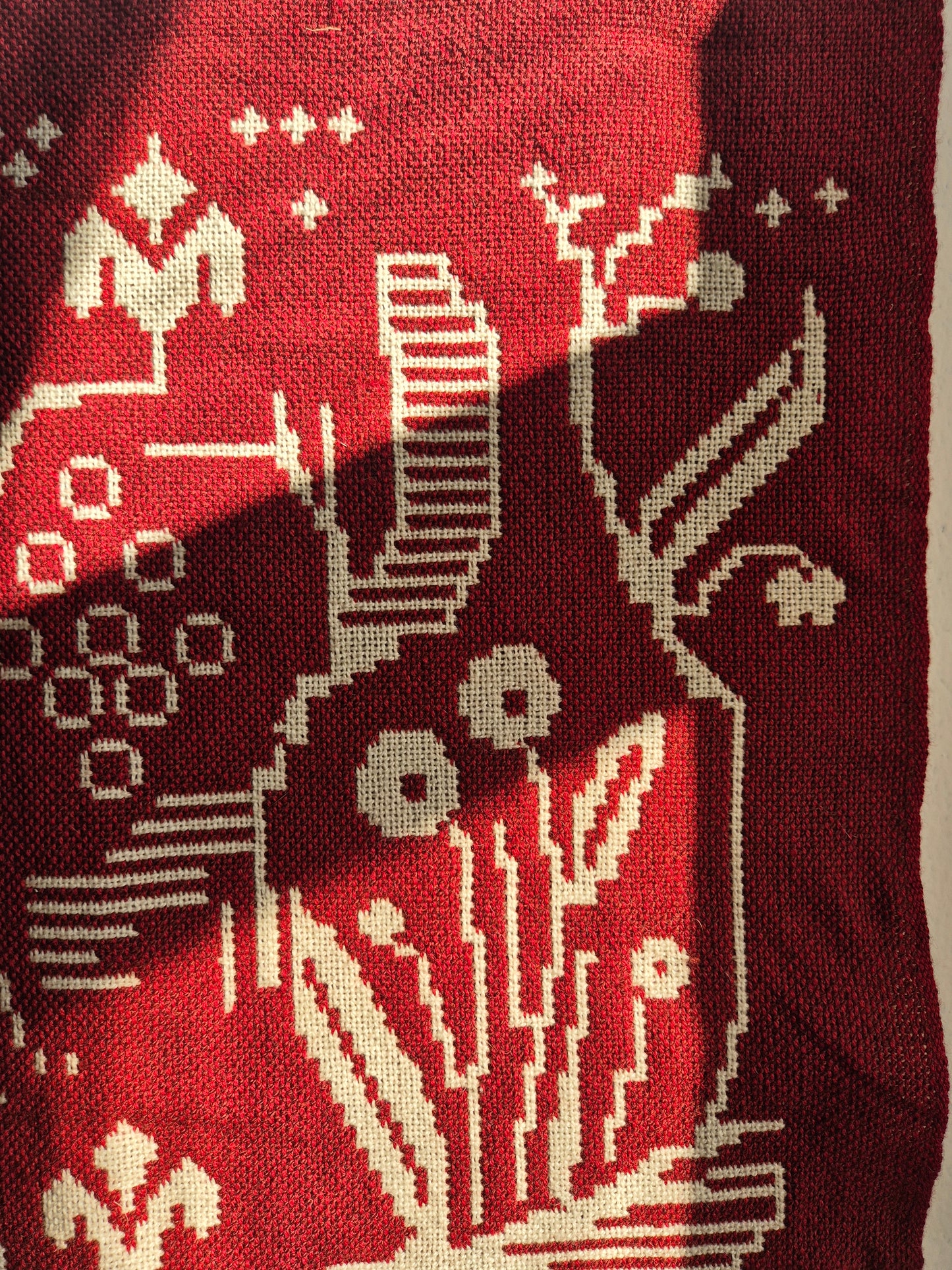 Vintage Finnish Handwoven Wall Hanging – Nordic Textile Art