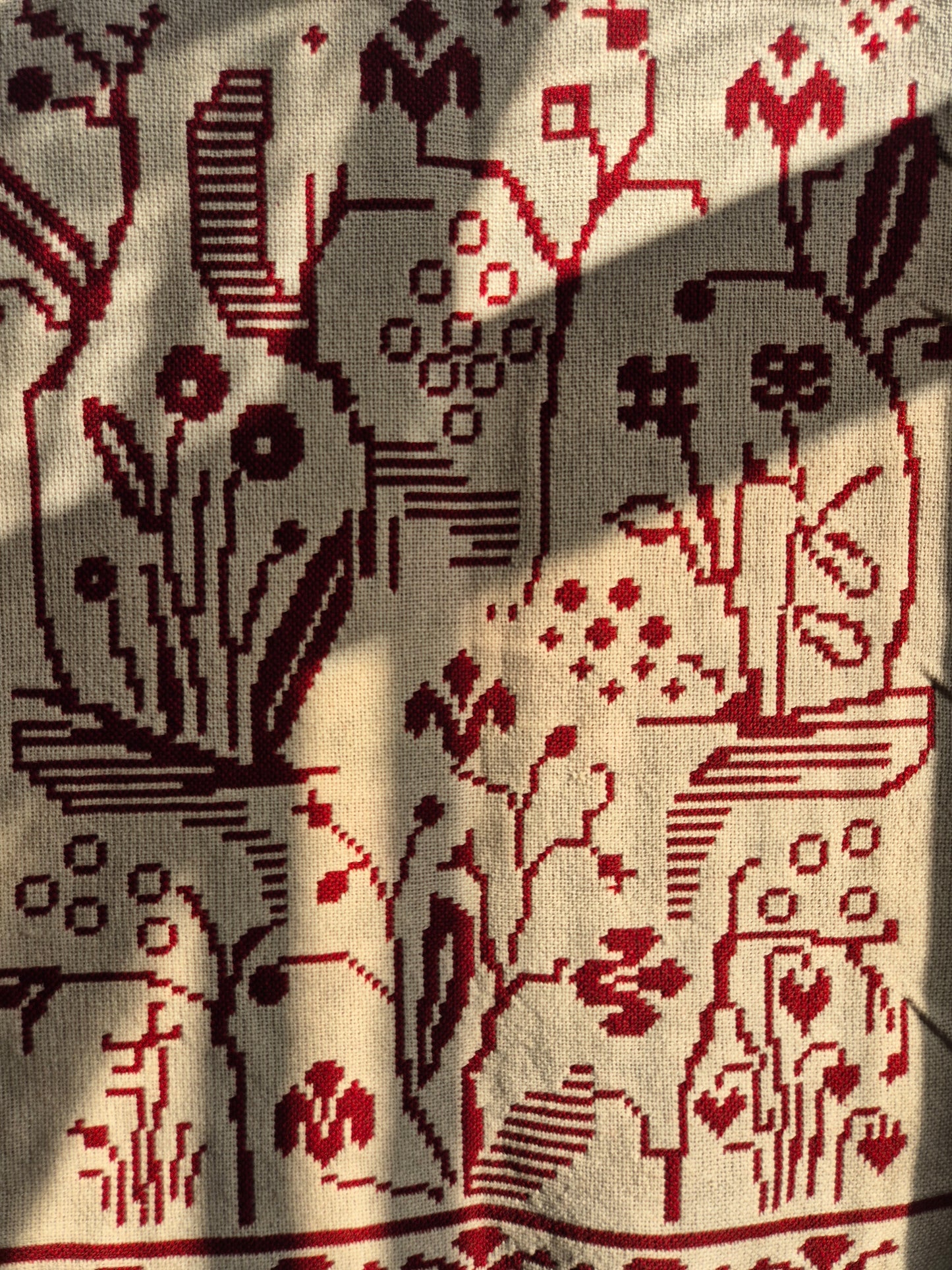 Vintage Finnish Handwoven Wall Hanging – Nordic Textile Art