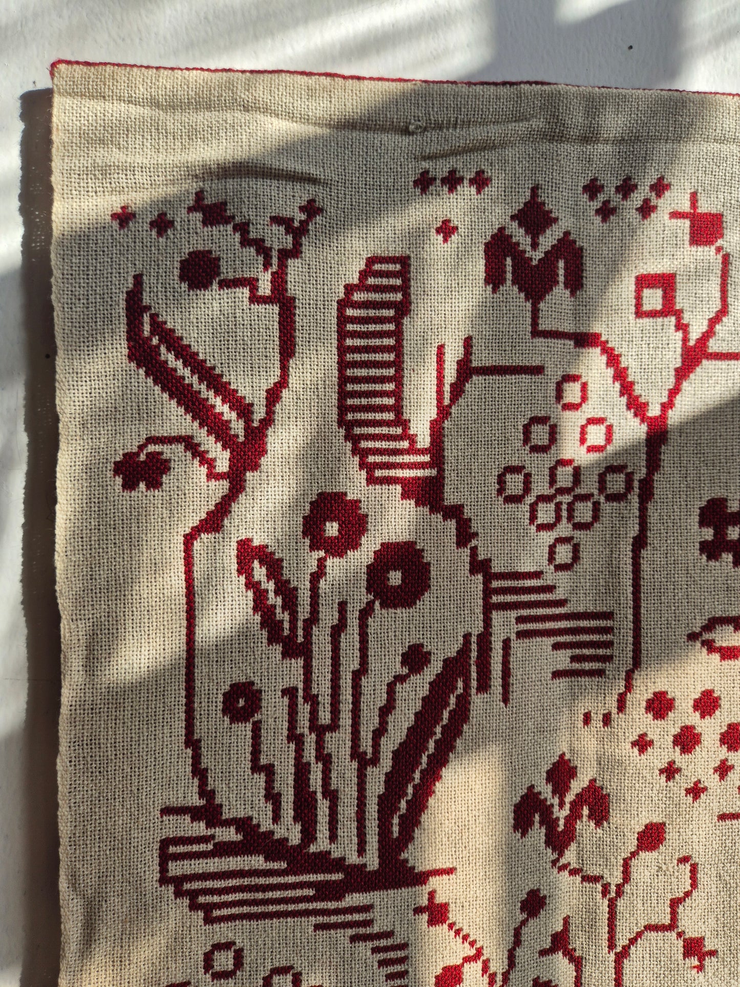 Vintage Finnish Handwoven Wall Hanging – Nordic Textile Art