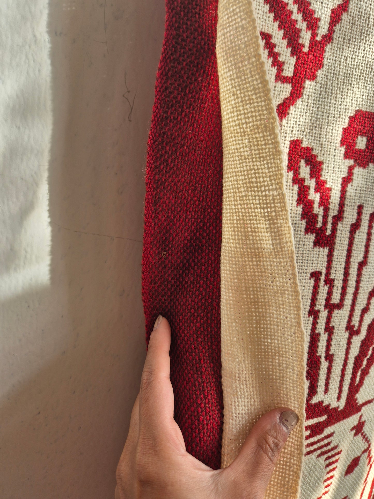 Vintage Finnish Handwoven Wall Hanging – Nordic Textile Art