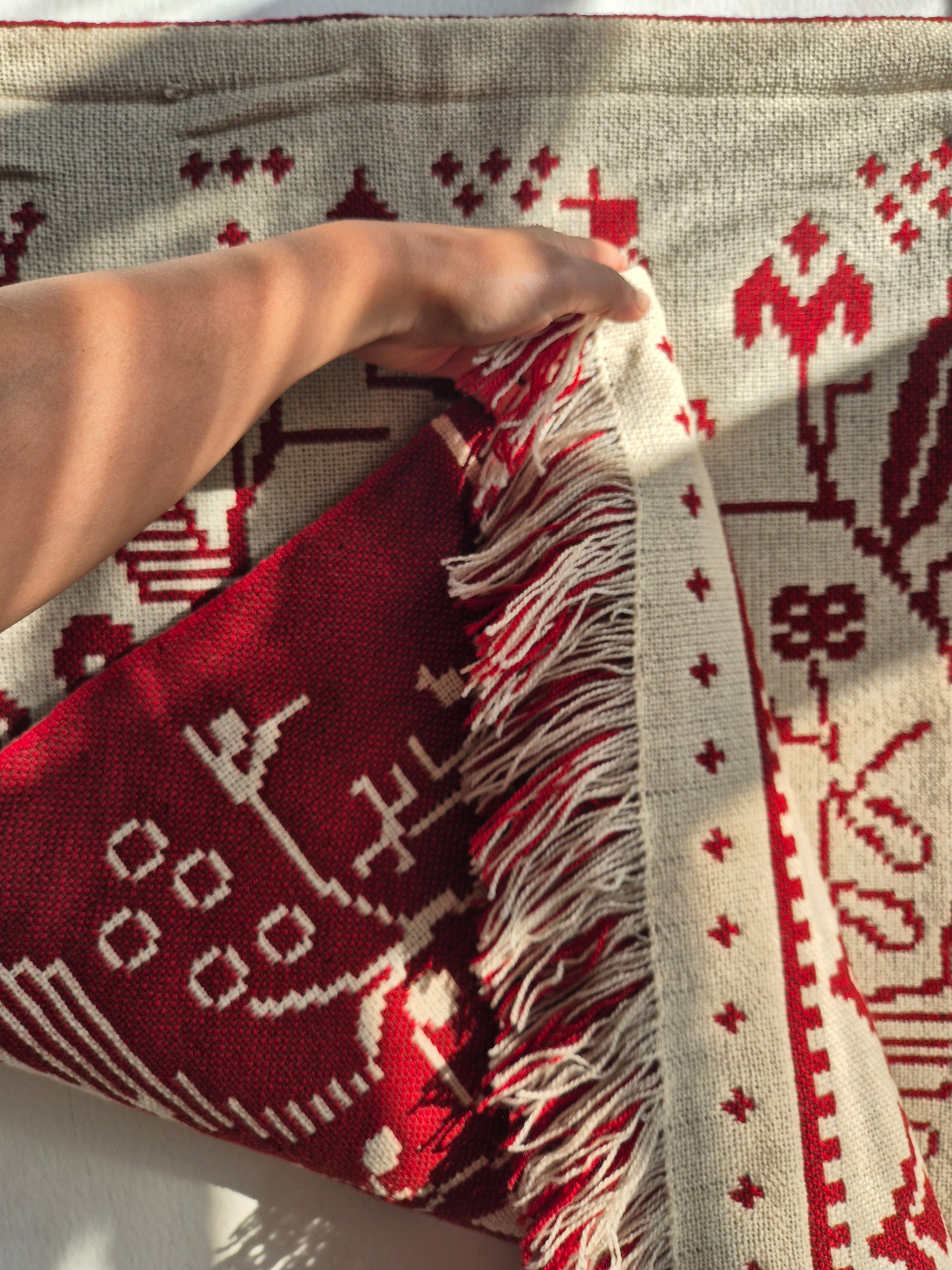 Vintage Finnish Handwoven Wall Hanging – Nordic Textile Art