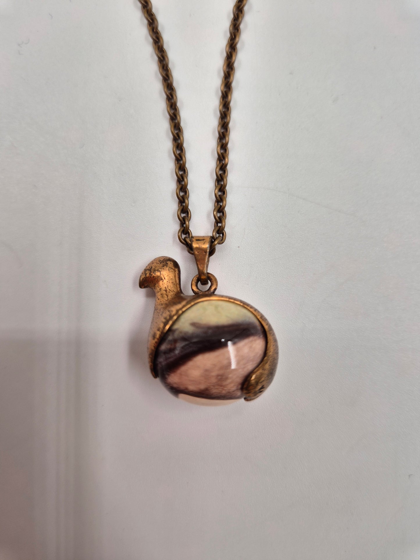 Kalevala Koru - Töyri Bird Bronze Necklace - Kimmo Virkkunen - Finland - 1990s
