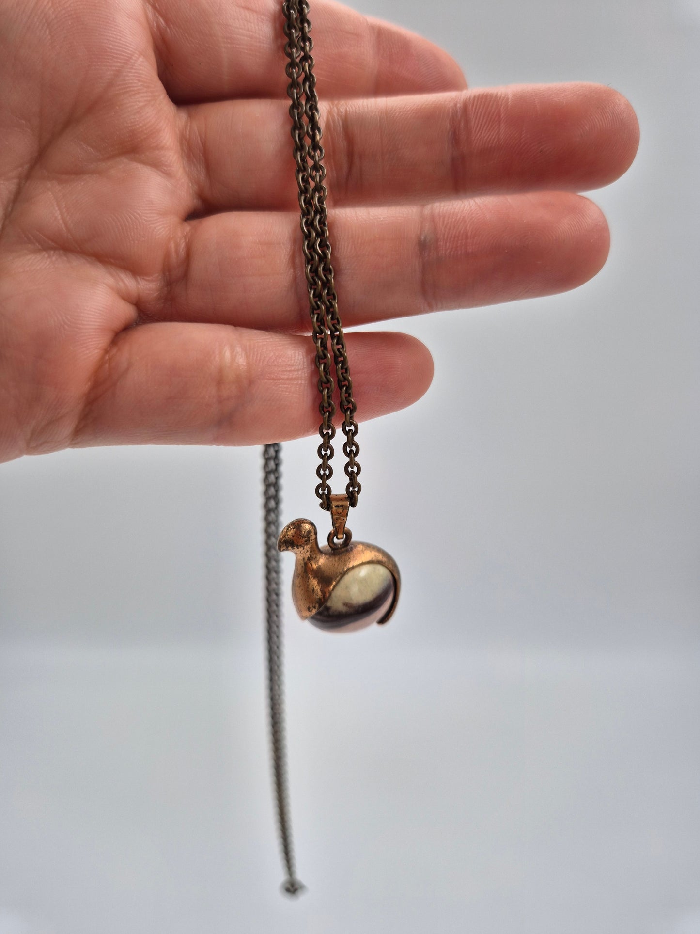 Kalevala Koru - Töyri Bird Bronze Necklace - Kimmo Virkkunen - Finland - 1990s