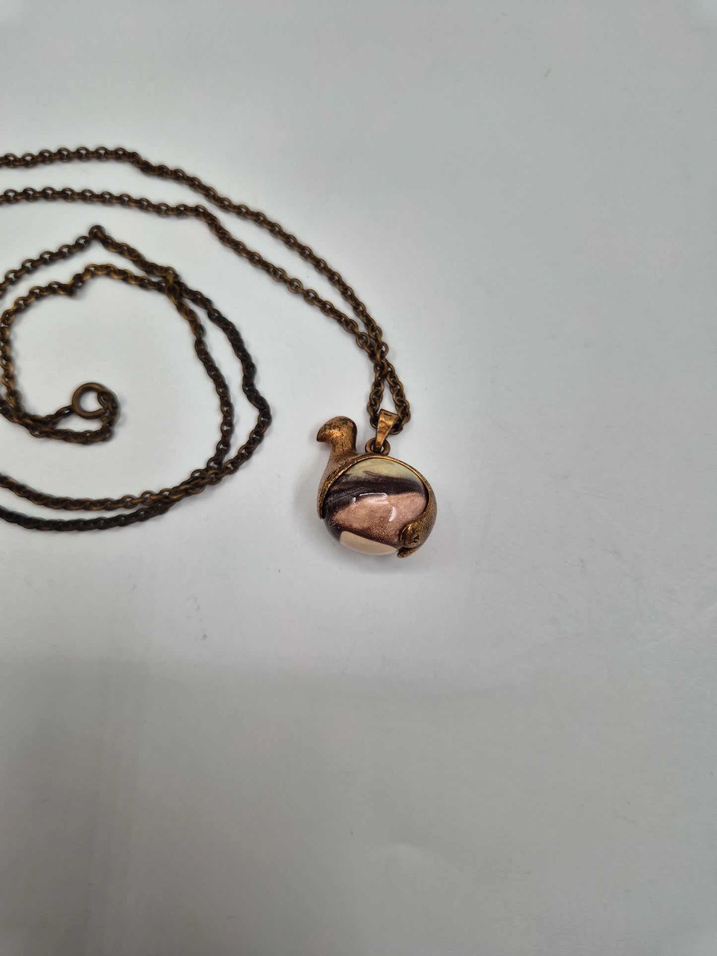 Kalevala Koru - Töyri Bird Bronze Necklace - Kimmo Virkkunen - Finland - 1990s