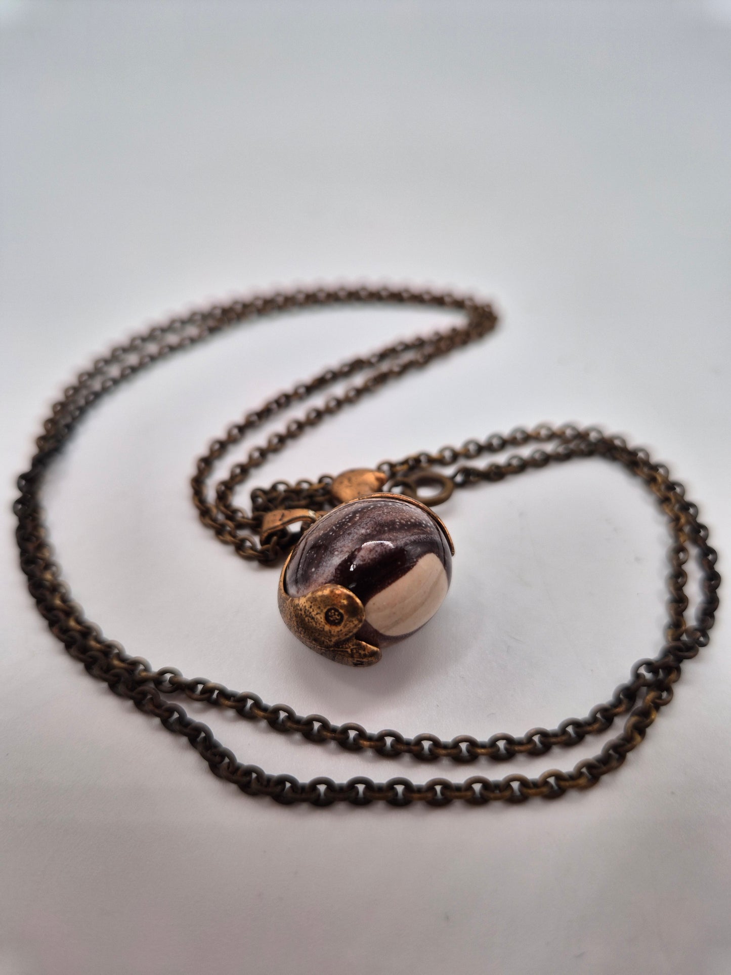 Kalevala Koru - Töyri Bird Bronze Necklace - Kimmo Virkkunen - Finland - 1990s