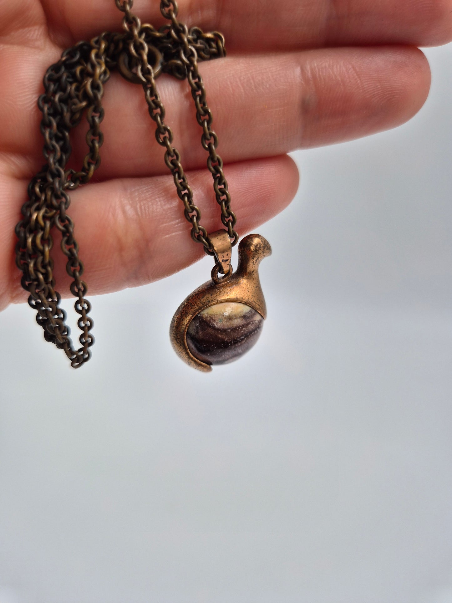 Kalevala Koru - Töyri Bird Bronze Necklace - Kimmo Virkkunen - Finland - 1990s