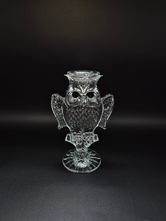 Vintage Gus-Khrustalny Crystal Owl figurine | 24% Lead Crystal Figurine | Handmade Russian Crystal | Mid Century Glass Owl Decor