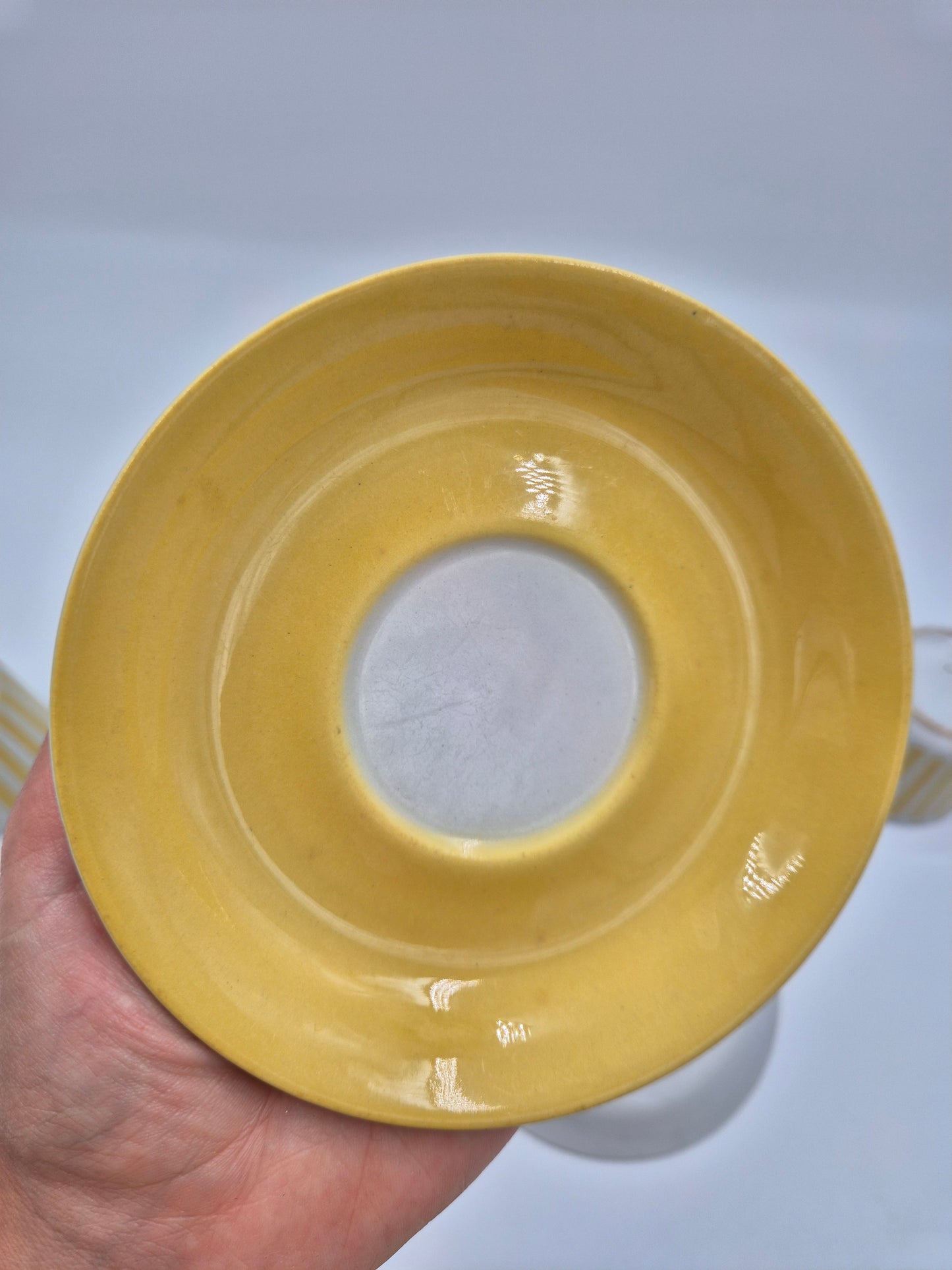 Arabia Aitta Yellow Coffee Cup & Saucer | Vintage Finnish Ceramic Coffee Set | Mid Century Scandinavian Tableware | Made in Finland