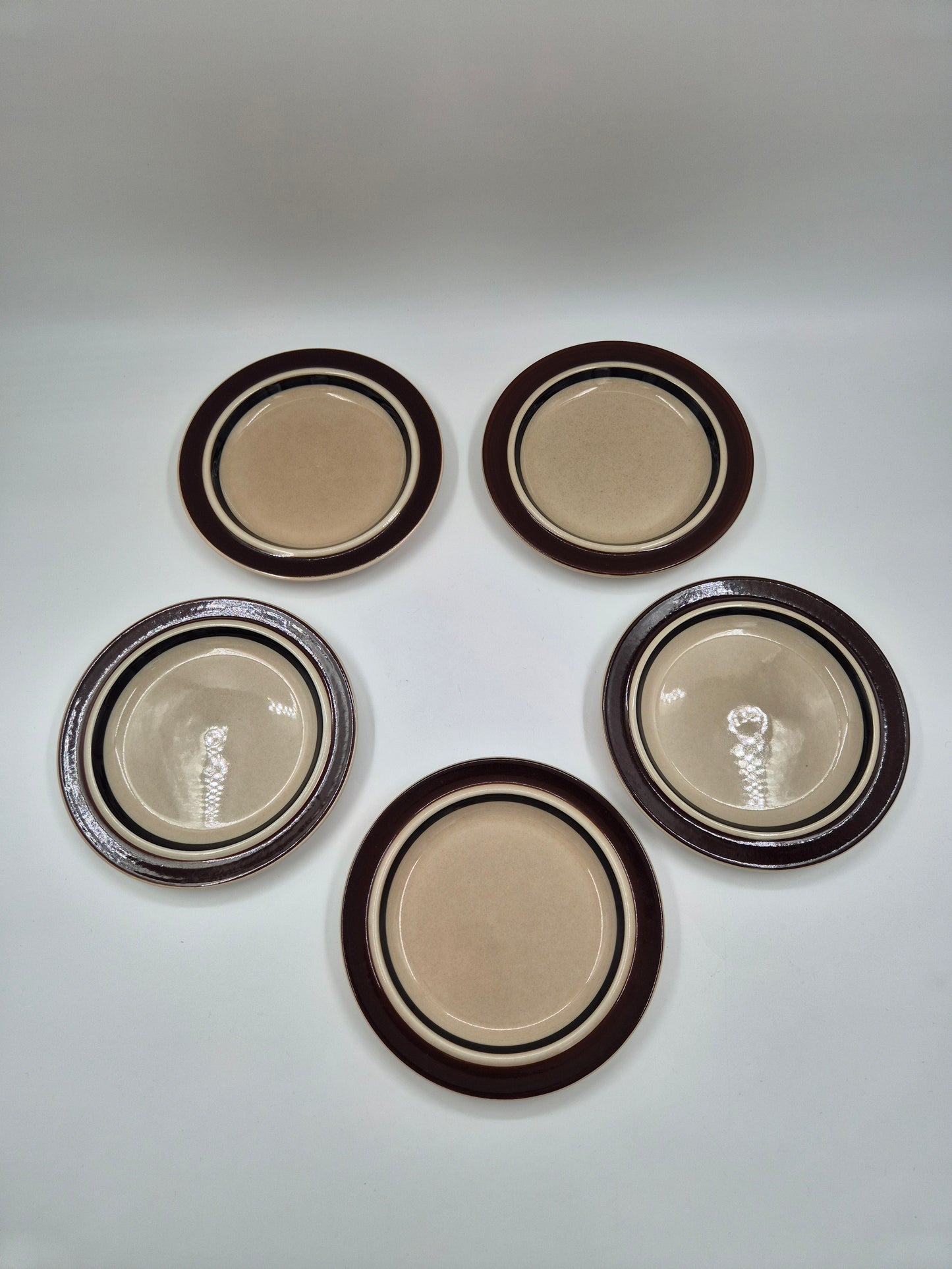 Set of 5 Arabia Ruija Coffee Trios | Vintage Finnish Coffee Cups Saucers & Plates | Raija Uosikkinen | Scandinavian Stoneware