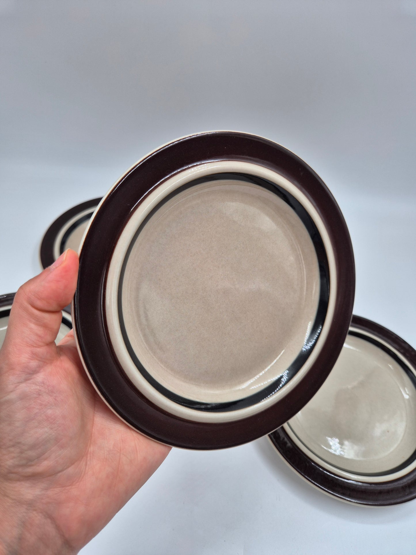 Set of 5 Arabia Ruija Coffee Trios | Vintage Finnish Coffee Cups Saucers & Plates | Raija Uosikkinen | Scandinavian Stoneware