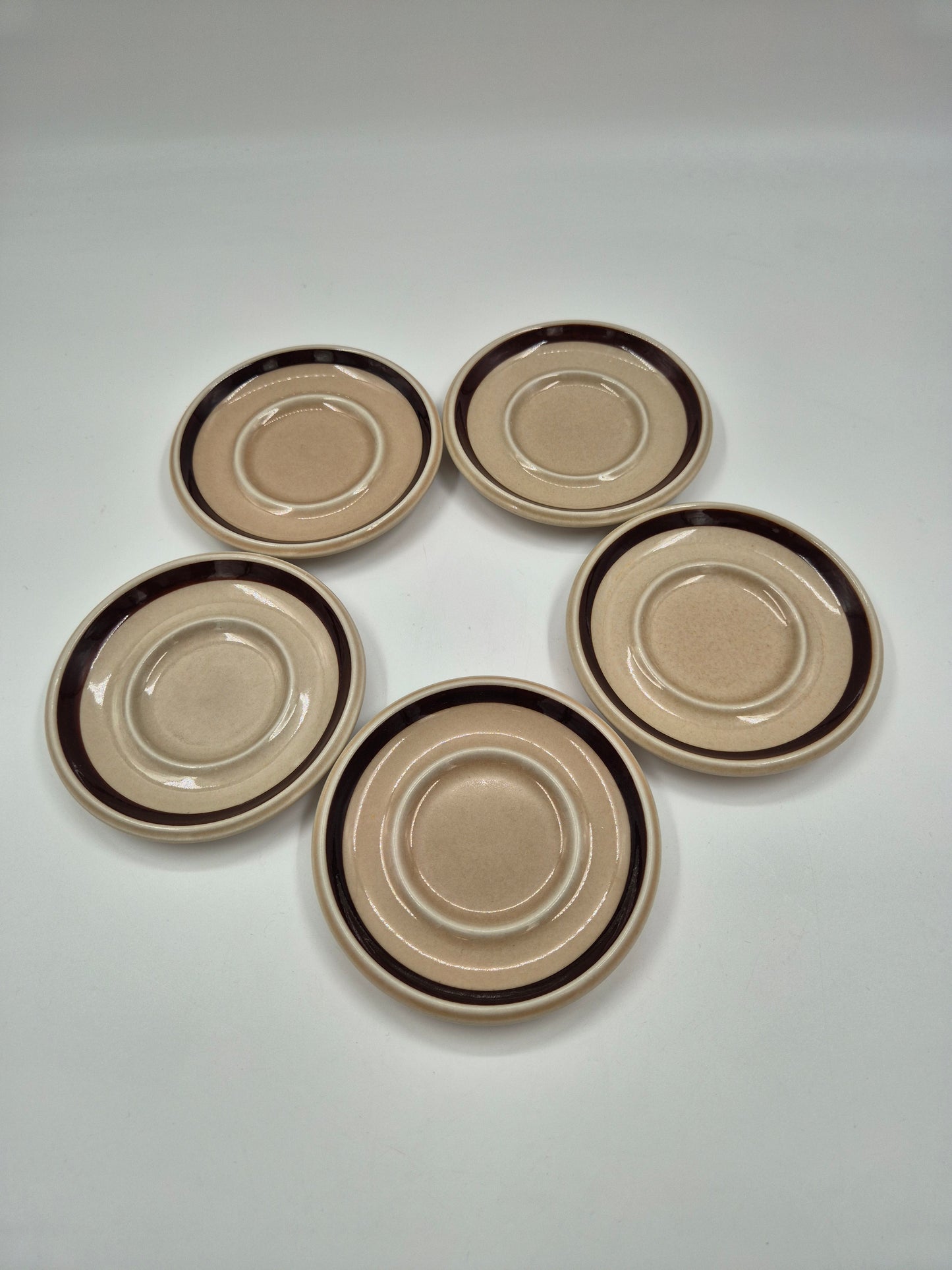 Set of 5 Arabia Ruija Coffee Trios | Vintage Finnish Coffee Cups Saucers & Plates | Raija Uosikkinen | Scandinavian Stoneware