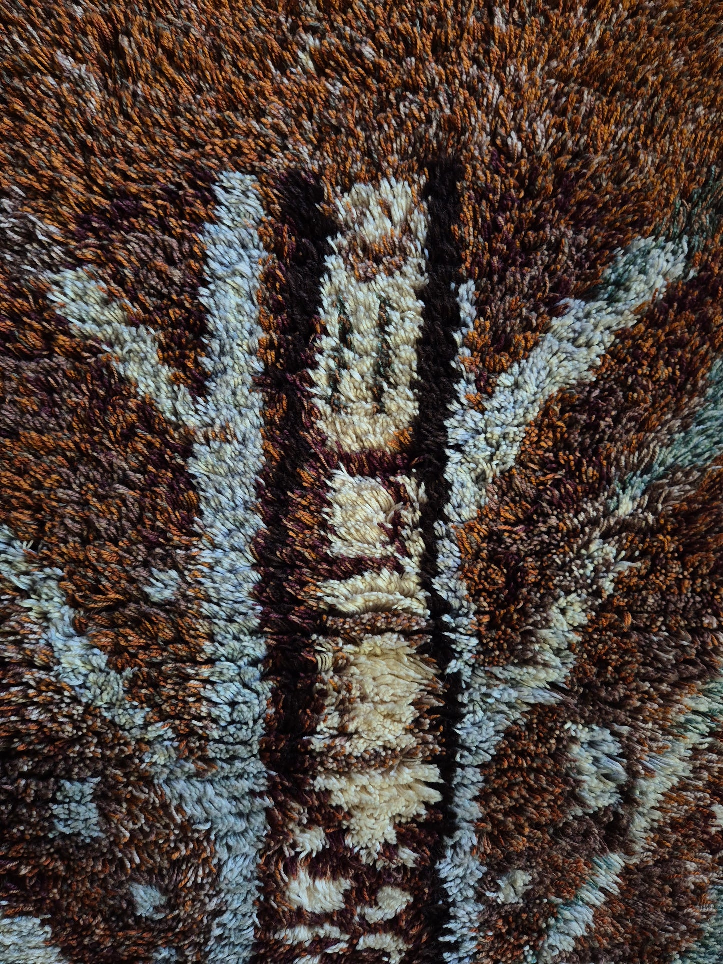 Leena-Kaisa Halme "Joukahainen" Finnish Ryijy Wall Hanging 80x200 cm – Vintage Handwoven Wool Textile Art