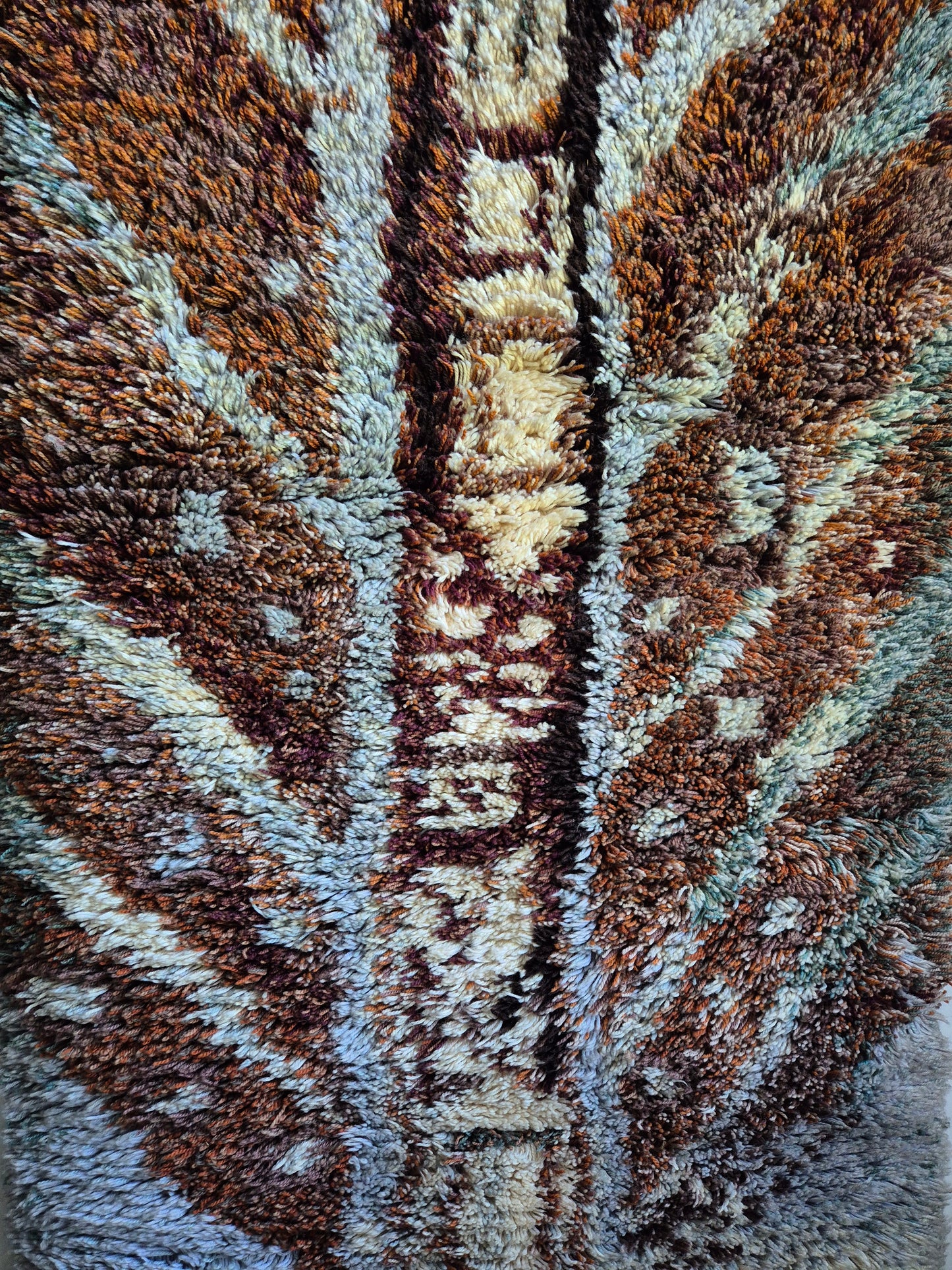 Leena-Kaisa Halme "Joukahainen" Finnish Ryijy Wall Hanging 80x200 cm – Vintage Handwoven Wool Textile Art