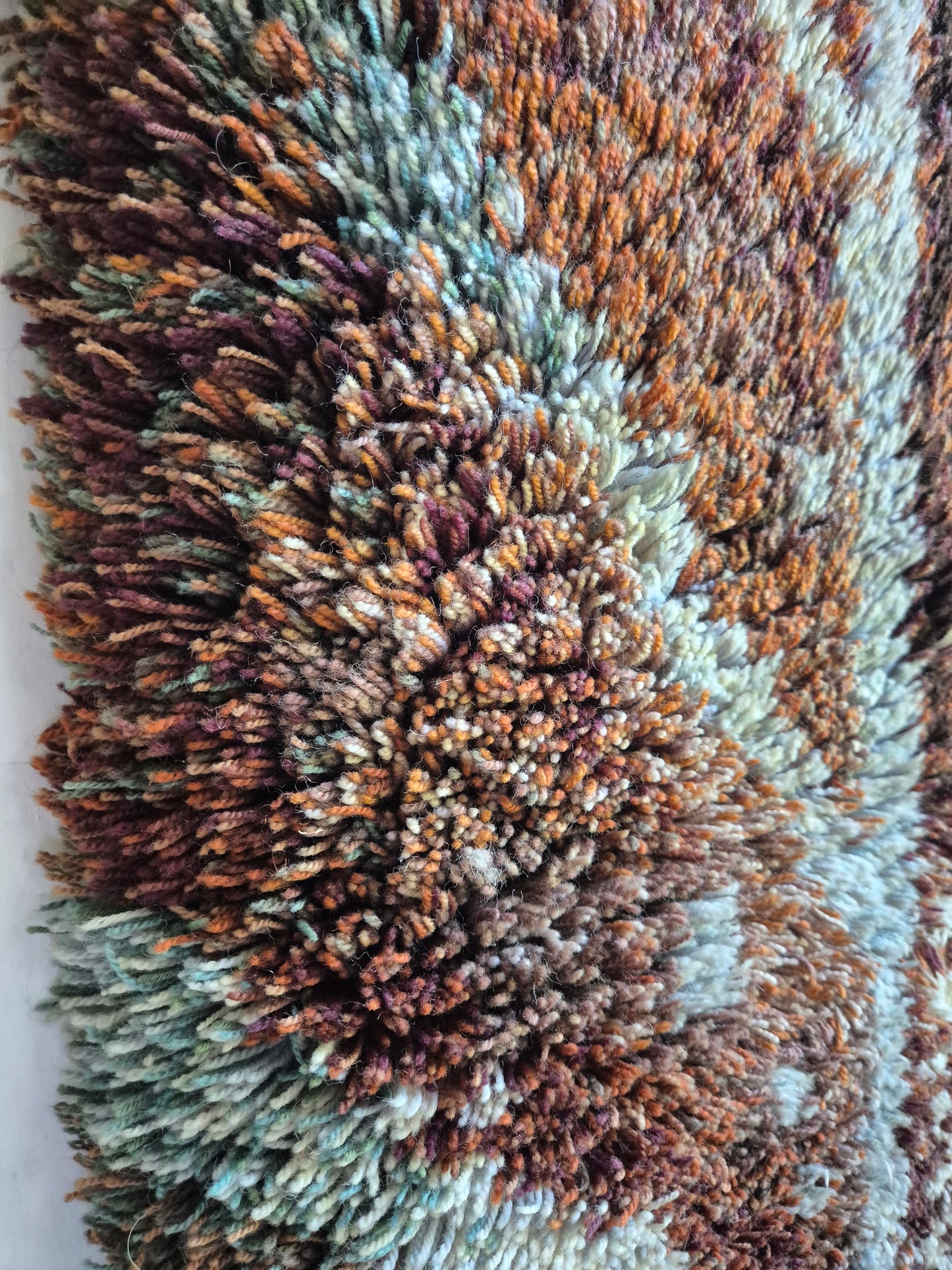 Leena-Kaisa Halme "Joukahainen" Finnish Ryijy Wall Hanging 80x200 cm – Vintage Handwoven Wool Textile Art