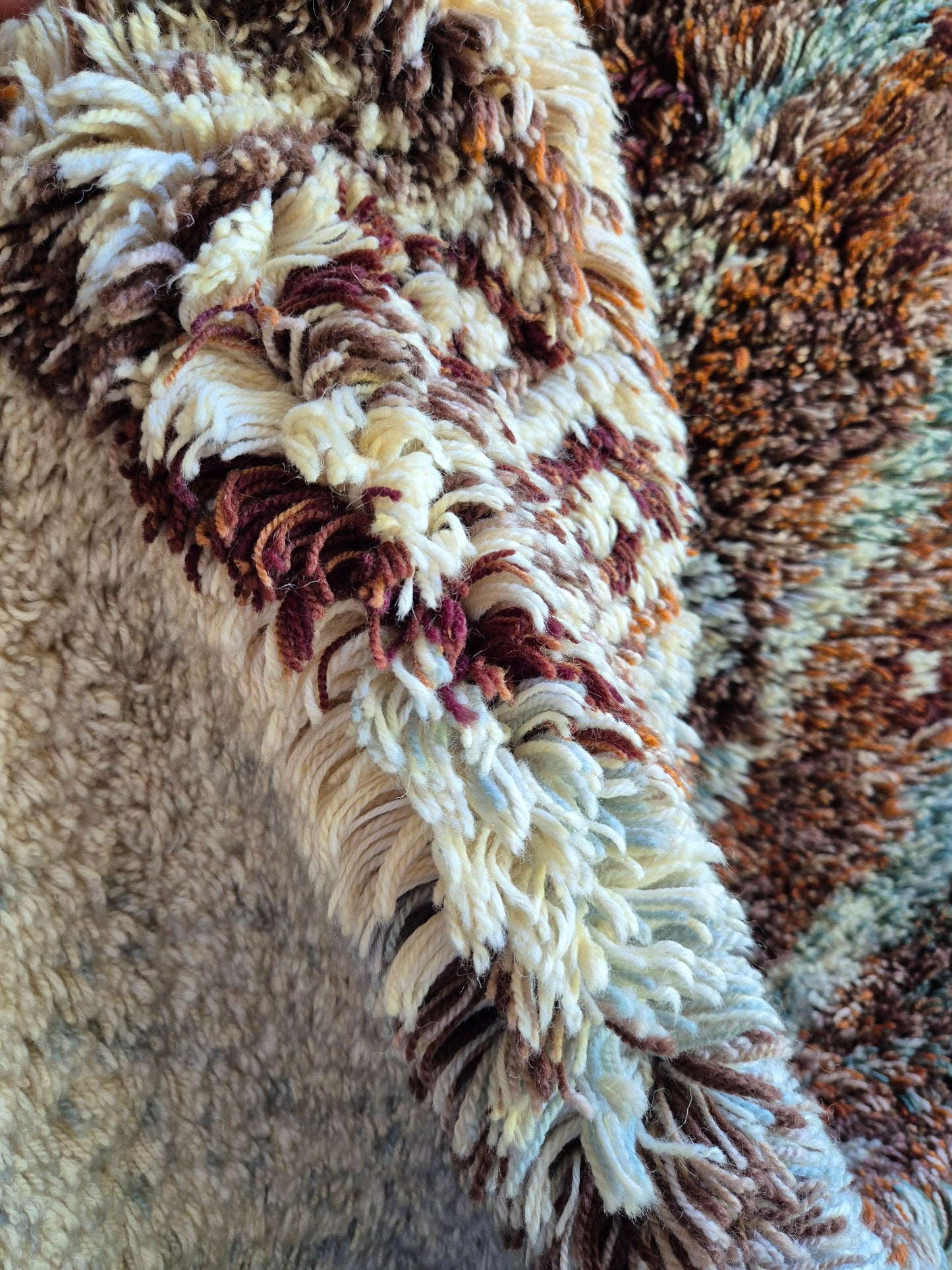 Leena-Kaisa Halme "Joukahainen" Finnish Ryijy Wall Hanging 80x200 cm – Vintage Handwoven Wool Textile Art