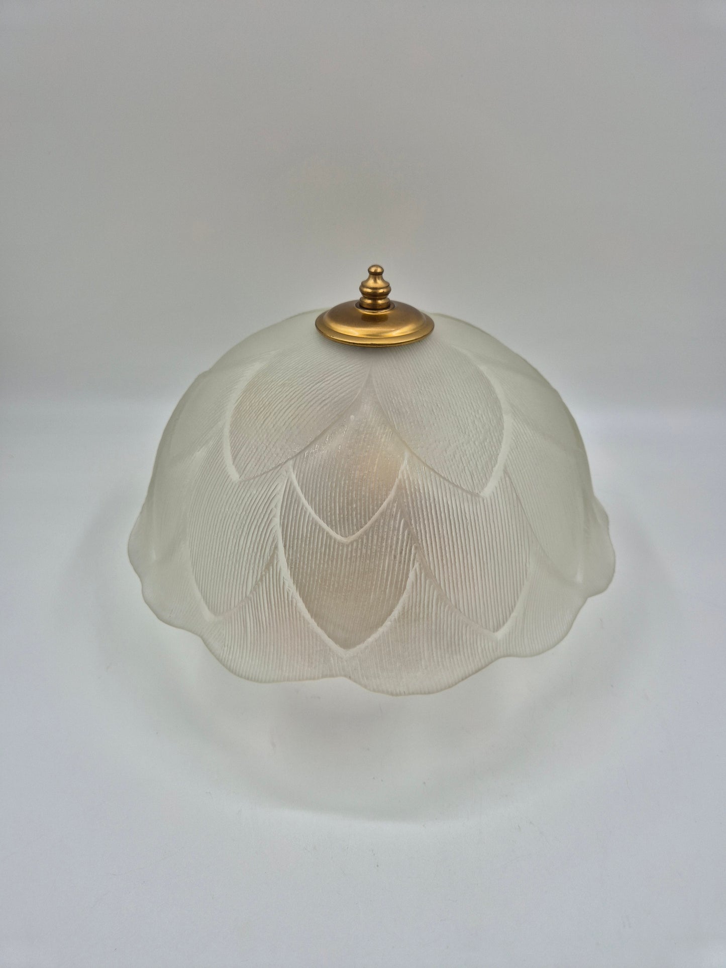 Vintage Sario 33 Plafond Ceiling Light | Frosted Glass Flush Mount Lamp | 3-Light Brass Fixture | Finnish Scandinavian Lighting