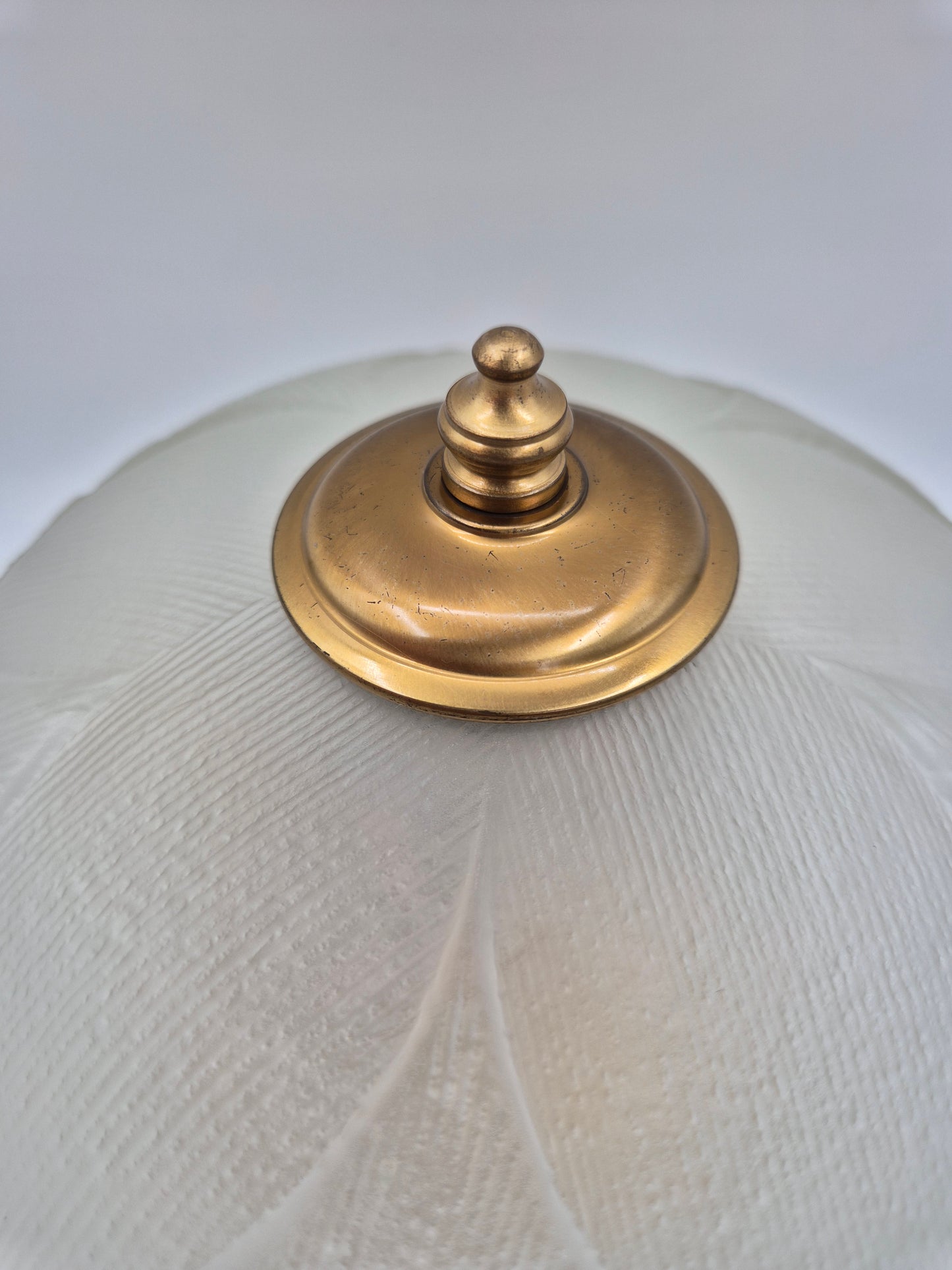 Vintage Sario 33 Plafond Ceiling Light | Frosted Glass Flush Mount Lamp | 3-Light Brass Fixture | Finnish Scandinavian Lighting