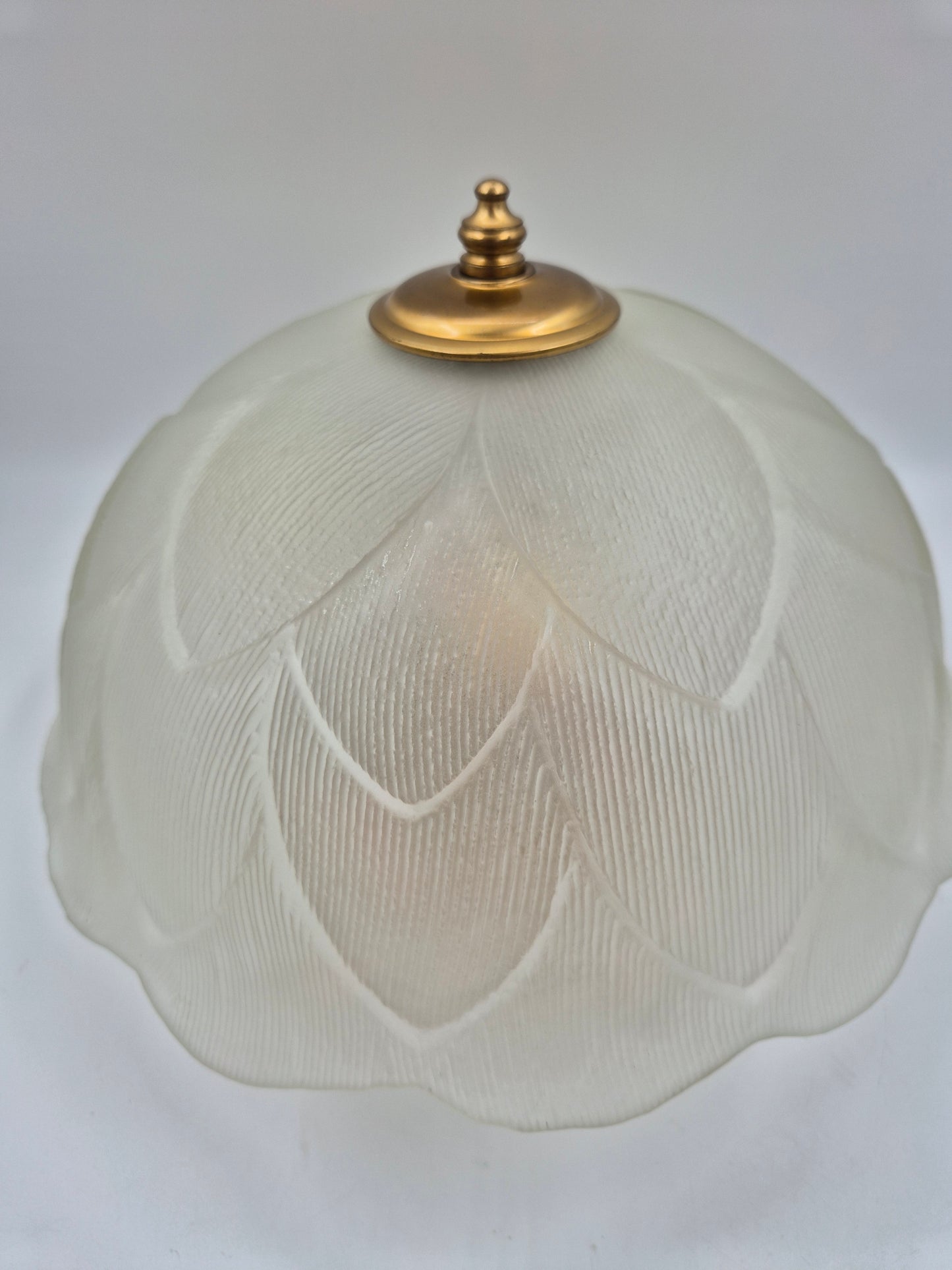 Vintage Sario 33 Plafond Ceiling Light | Frosted Glass Flush Mount Lamp | 3-Light Brass Fixture | Finnish Scandinavian Lighting