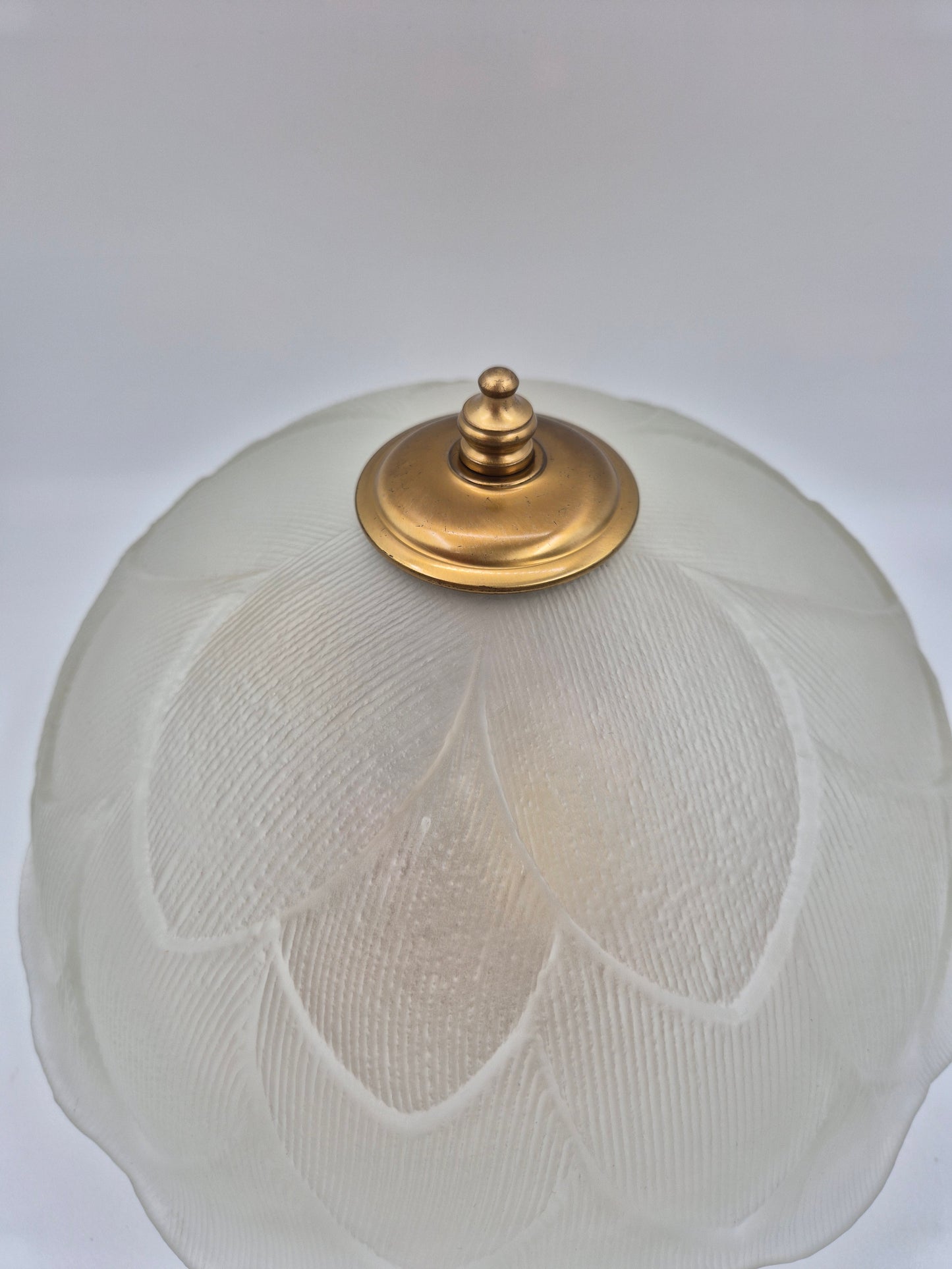 Vintage Sario 33 Plafond Ceiling Light | Frosted Glass Flush Mount Lamp | 3-Light Brass Fixture | Finnish Scandinavian Lighting