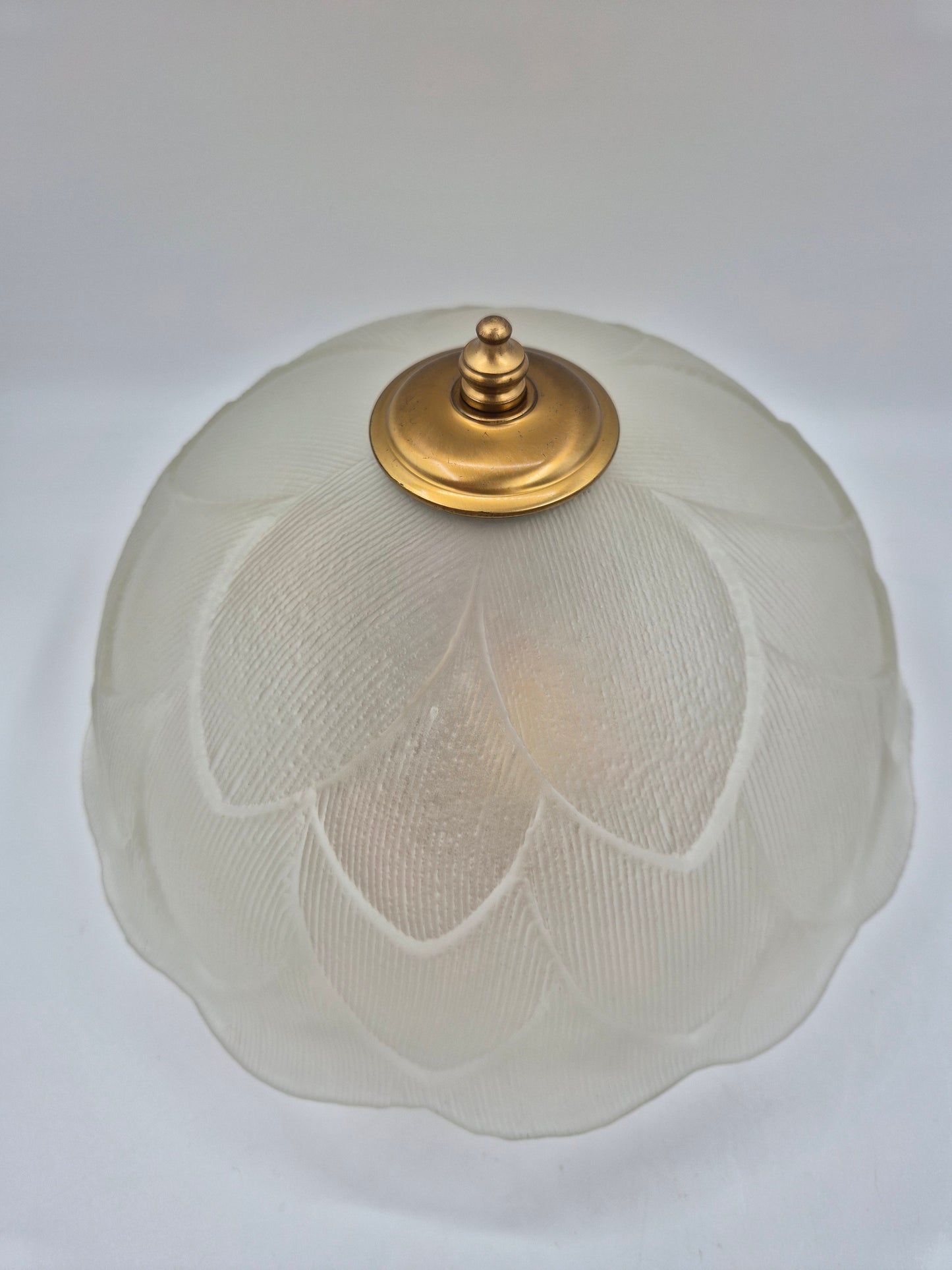 Vintage Sario 33 Plafond Ceiling Light | Frosted Glass Flush Mount Lamp | 3-Light Brass Fixture | Finnish Scandinavian Lighting