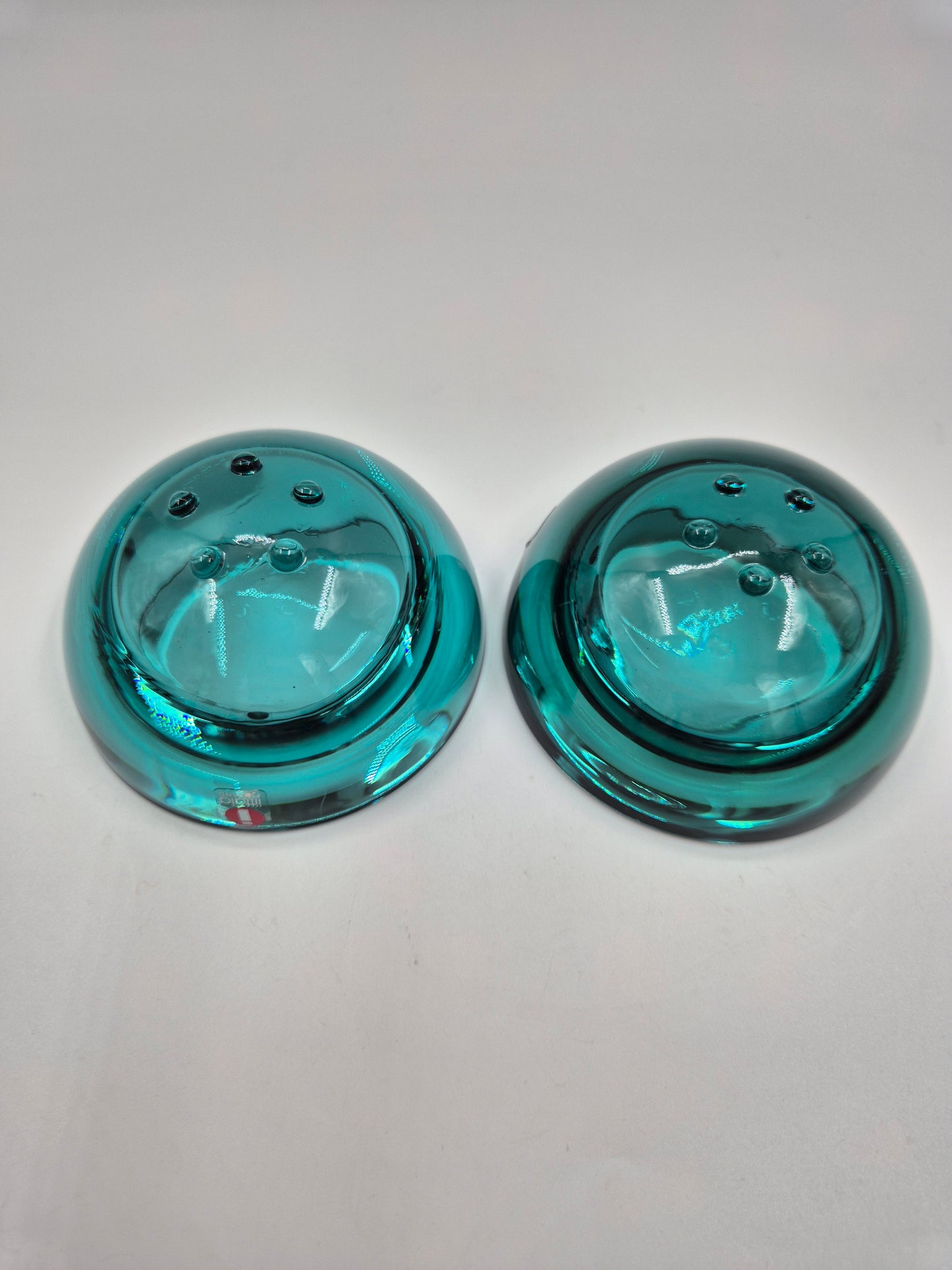 Iittala Ballo Tealight Candle Holders Pair Sea Green| Vintage Finnish Glass | Ballo Candle Holders Made in Finland