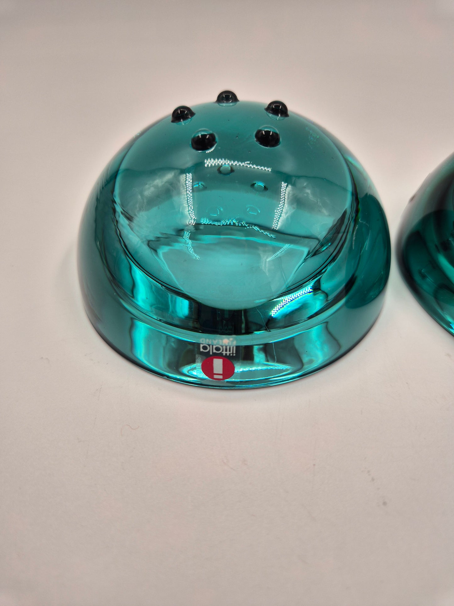 Iittala Ballo Tealight Candle Holders Pair Sea Green| Vintage Finnish Glass | Ballo Candle Holders Made in Finland