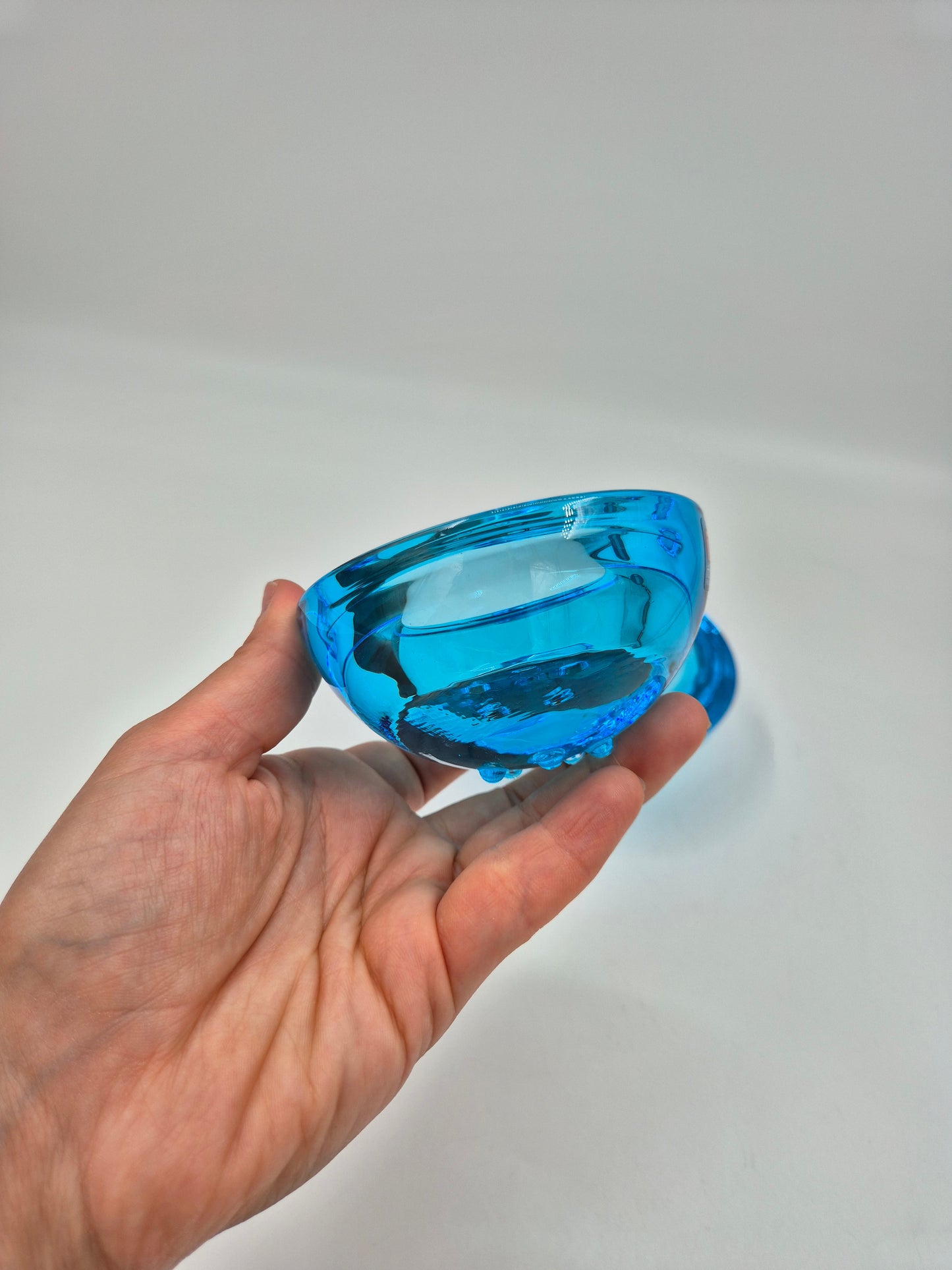 Pair of Iittala Ballo Light Blue Tealight Candle Holders | Vintage Finnish Glass | Scandinavian Design | Made in Finland (1997–2005)
