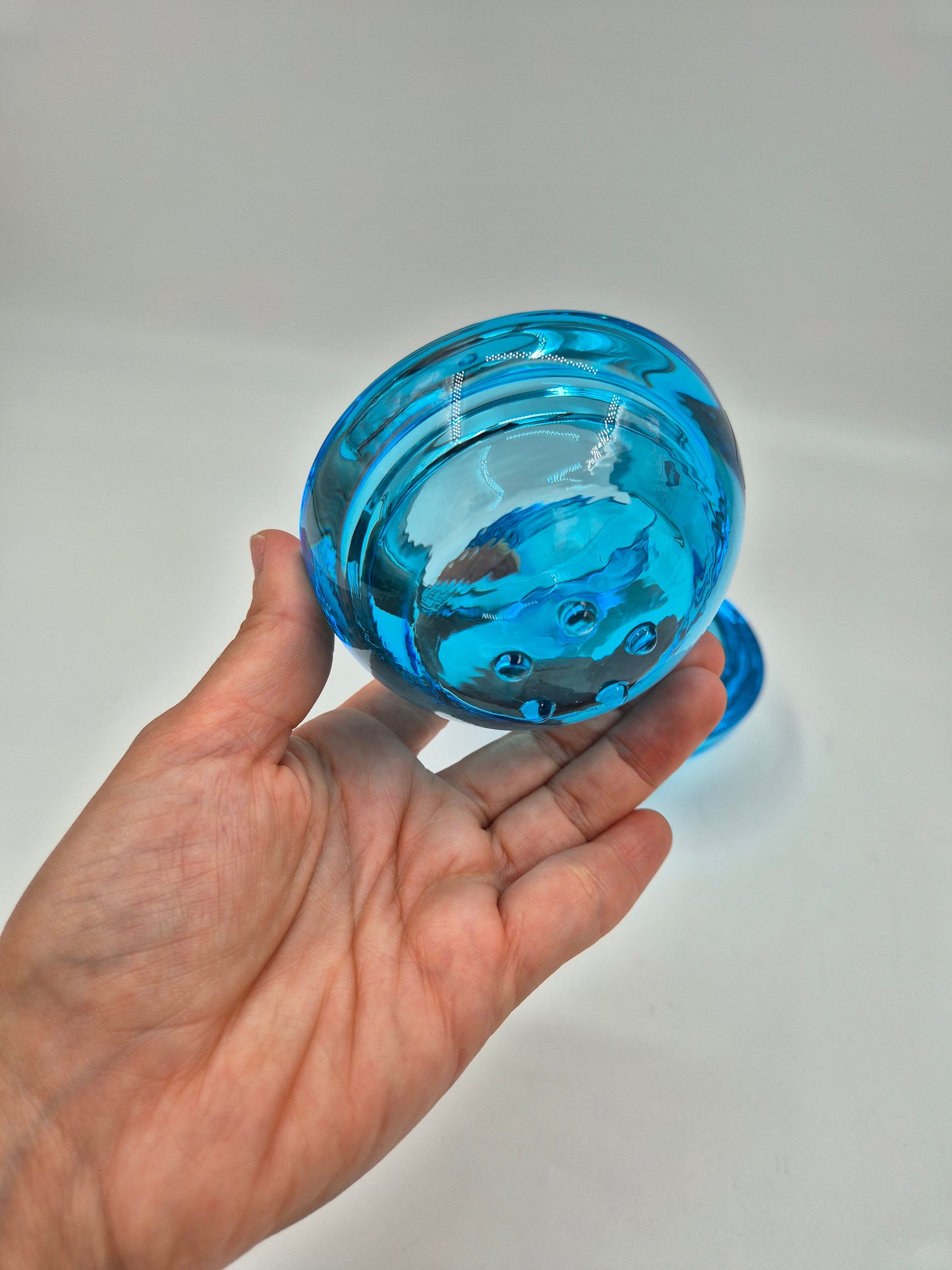 Pair of Iittala Ballo Light Blue Tealight Candle Holders | Vintage Finnish Glass | Scandinavian Design | Made in Finland (1997–2005)