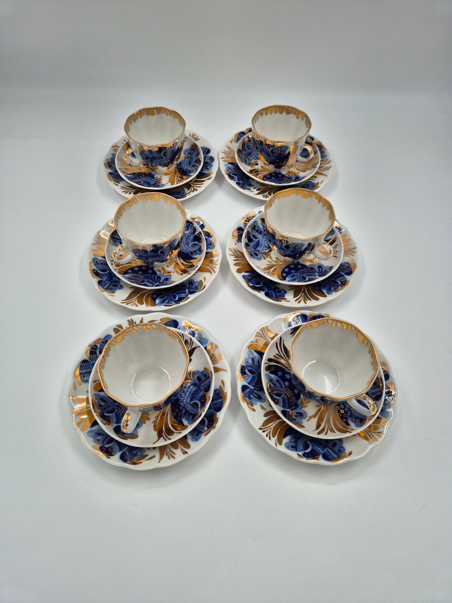 Vintage Lomonosov LFZ Golden Garden Coffee Set, 18-Piece USSR Porcelain