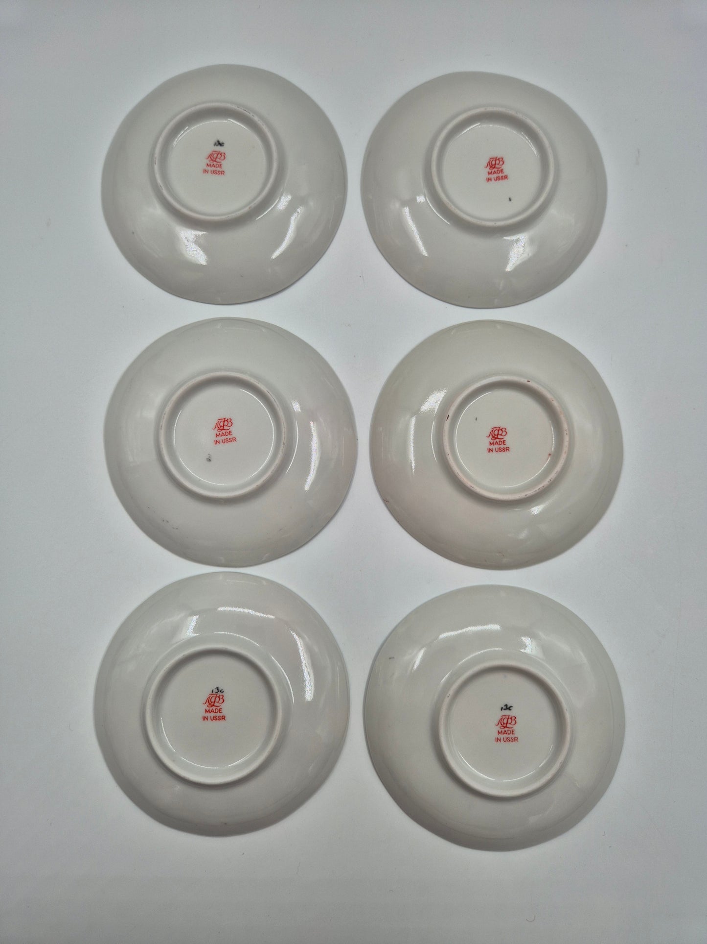 Vintage Lomonosov LFZ Golden Garden Coffee Set, 18-Piece USSR Porcelain