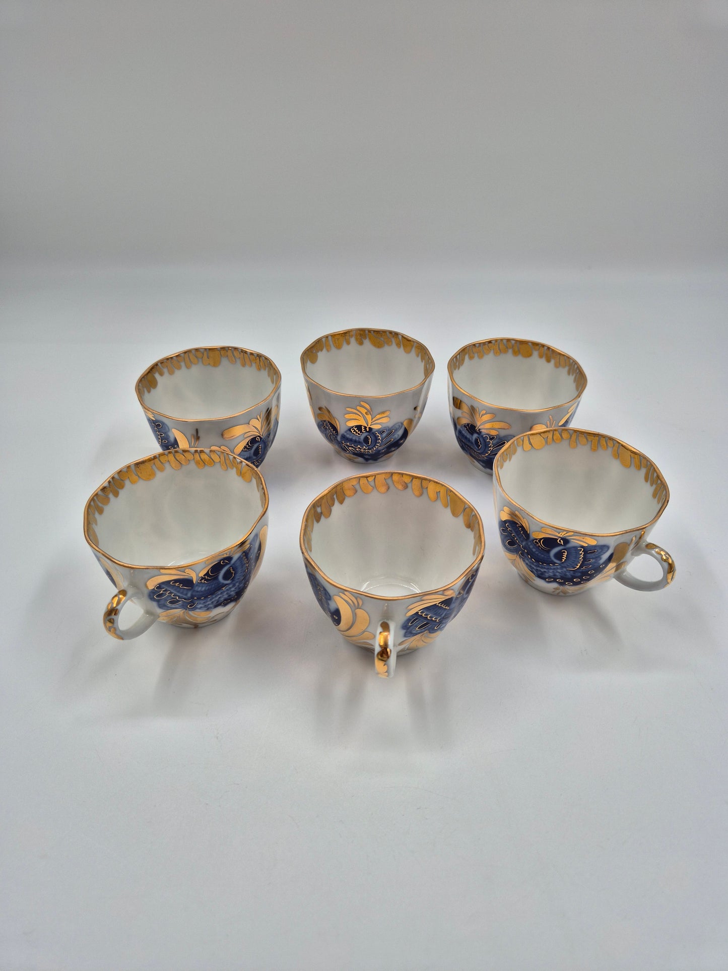 Vintage Lomonosov LFZ Golden Garden Coffee Set, 18-Piece USSR Porcelain