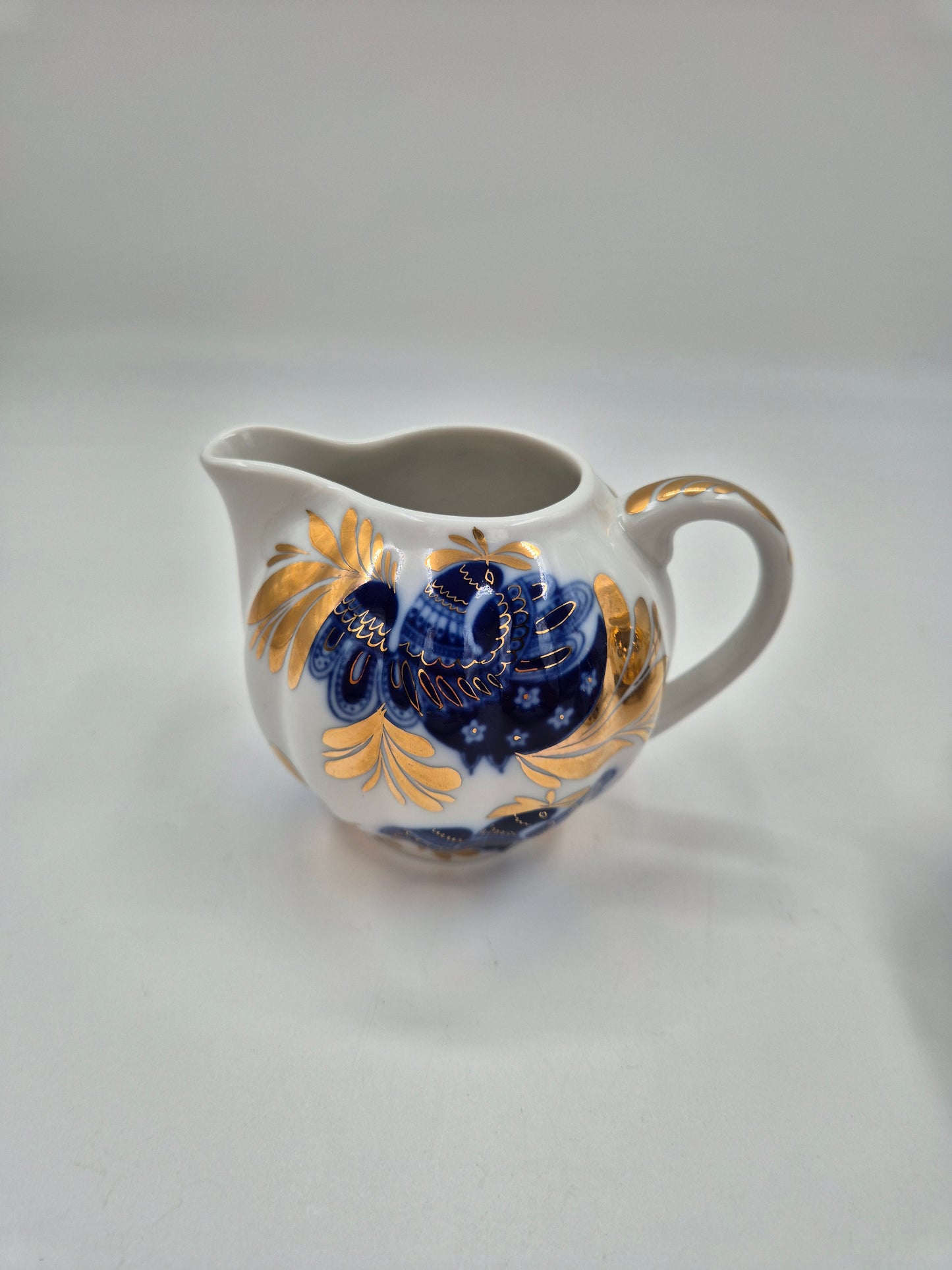 Vintage Lomonosov Golden Garden Creamer & Sugar Bowl