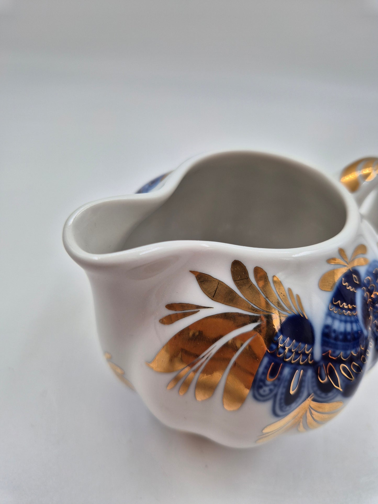 Vintage Lomonosov Golden Garden Creamer & Sugar Bowl