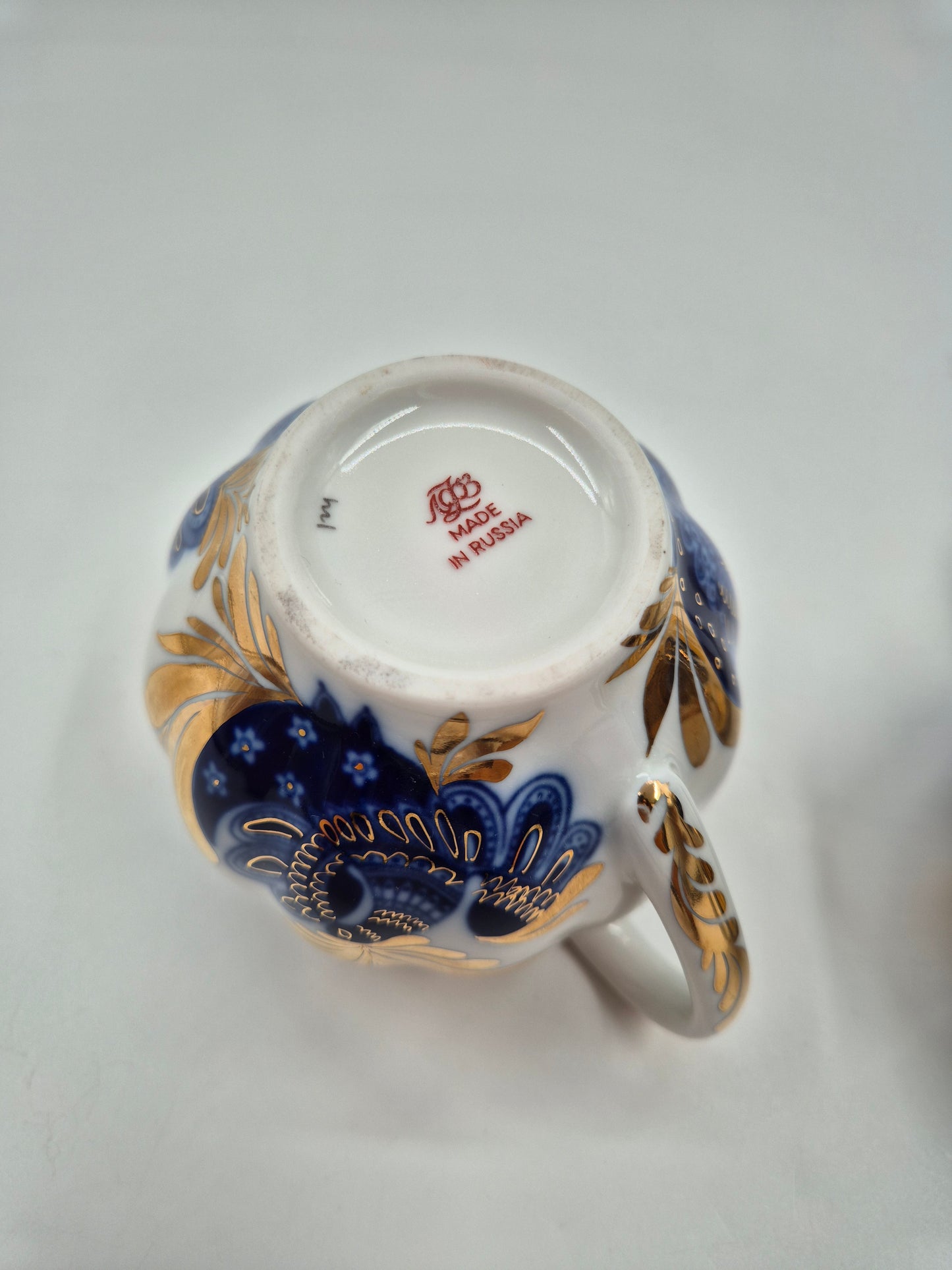Vintage Lomonosov Golden Garden Creamer & Sugar Bowl