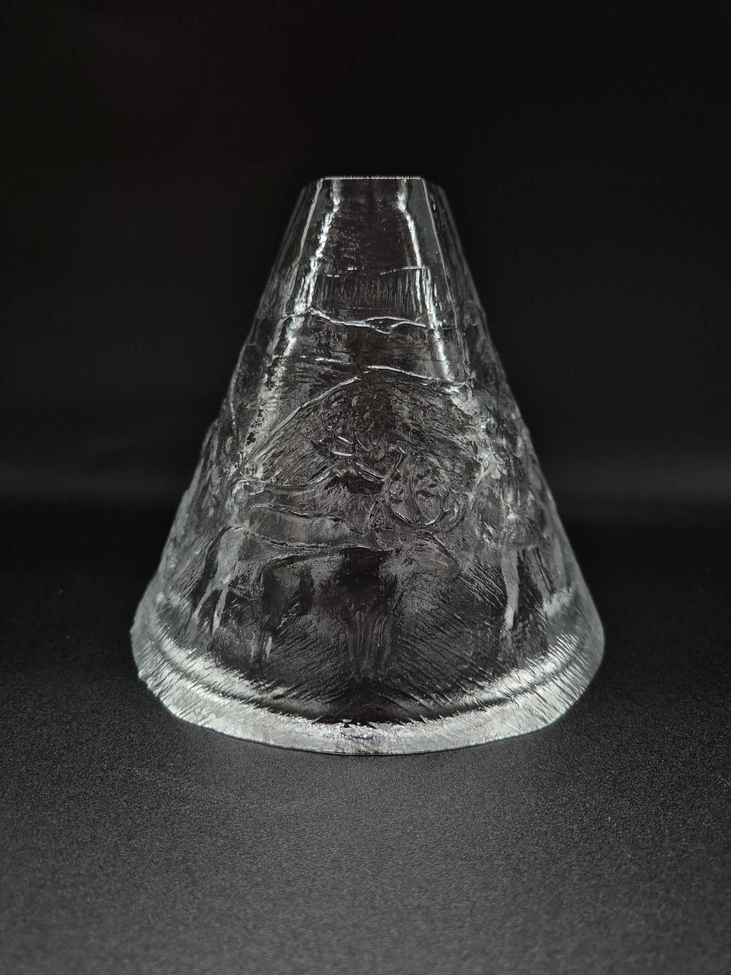 Vintage Meri Lasi Aslak Glass Candle Holder, Finnish Art Glass, Lapland Design, Handmade Finland, 1970s–1980s