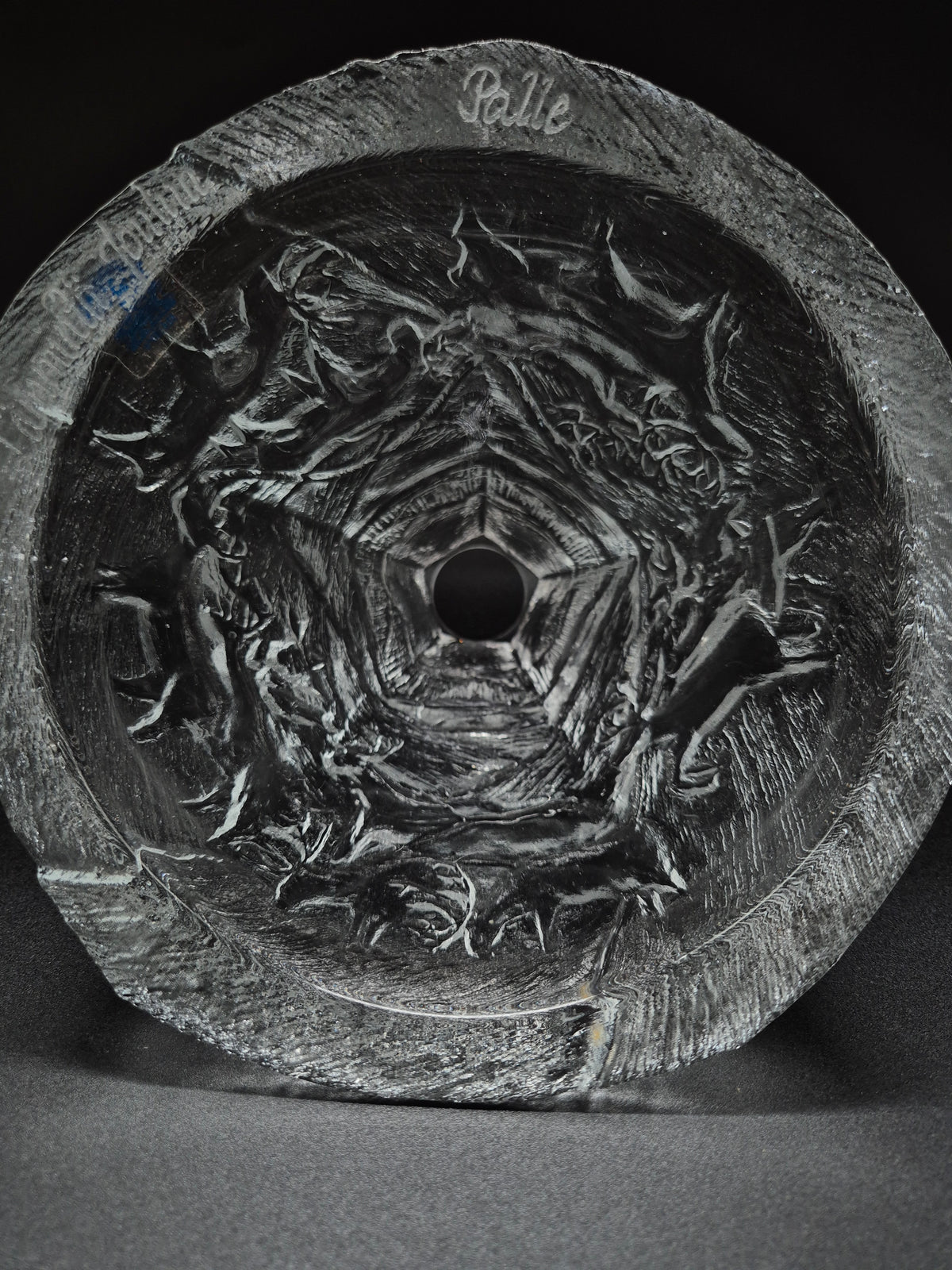 Vintage Meri Lasi Aslak Glass Candle Holder, Finnish Art Glass, Lapland Design, Handmade Finland, 1970s–1980s