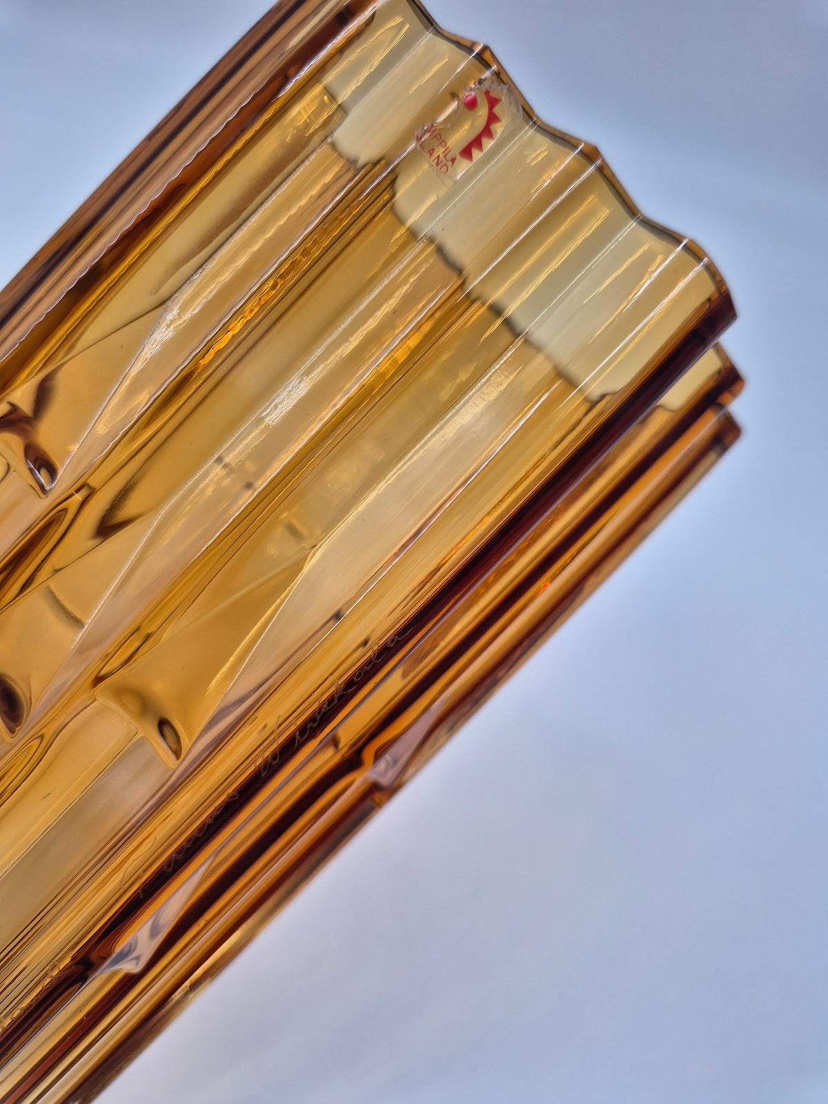 Humppila "Mesiurut" Glass Vase by Tauno Wirkkala, 1972, Brown & Clear, 25 cm