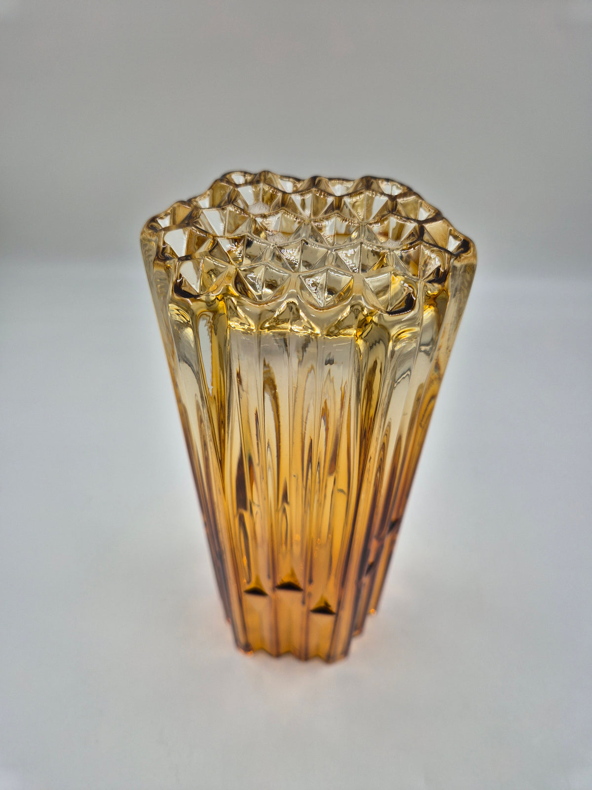 Humppila "Mesiurut" Glass Vase by Tauno Wirkkala, 1972, Brown & Clear, 25 cm