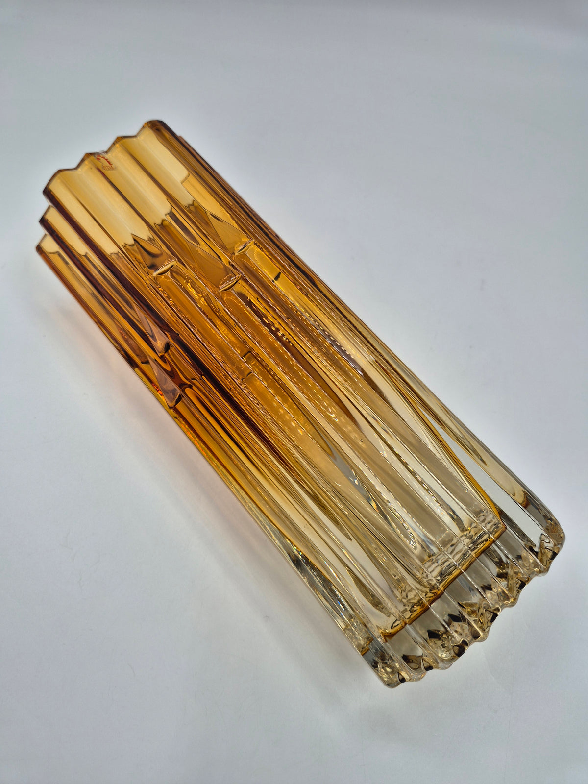 Humppila "Mesiurut" Glass Vase by Tauno Wirkkala, 1972, Brown & Clear, 25 cm