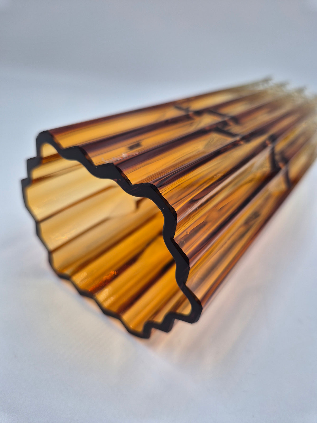 Humppila "Mesiurut" Glass Vase by Tauno Wirkkala, 1972, Brown & Clear, 25 cm
