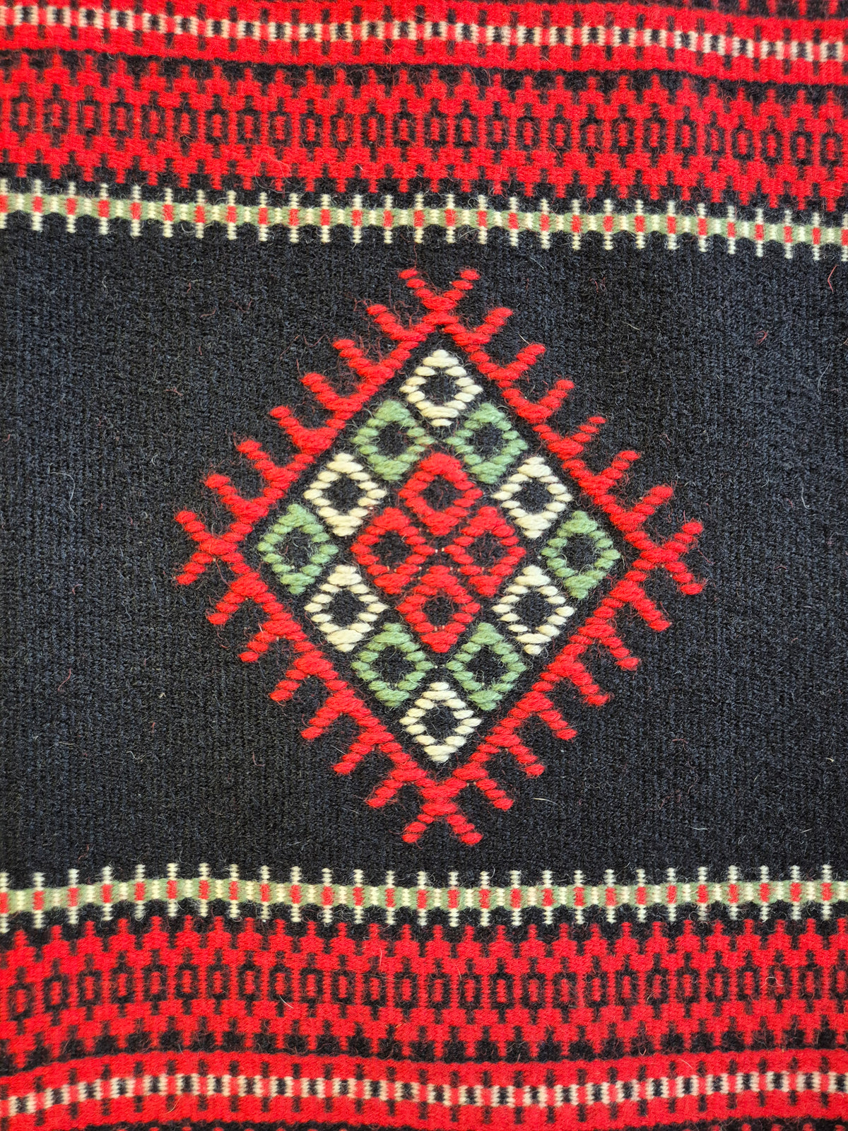Vintage Finnish Karjalan Raanu Wall Hanging, Karelian Wool Textile