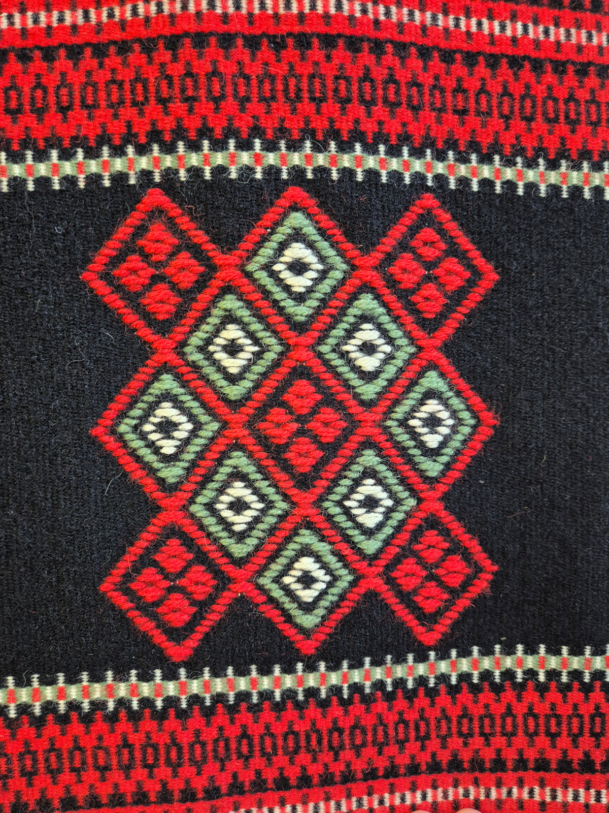 Vintage Finnish Karjalan Raanu Wall Hanging, Karelian Wool Textile