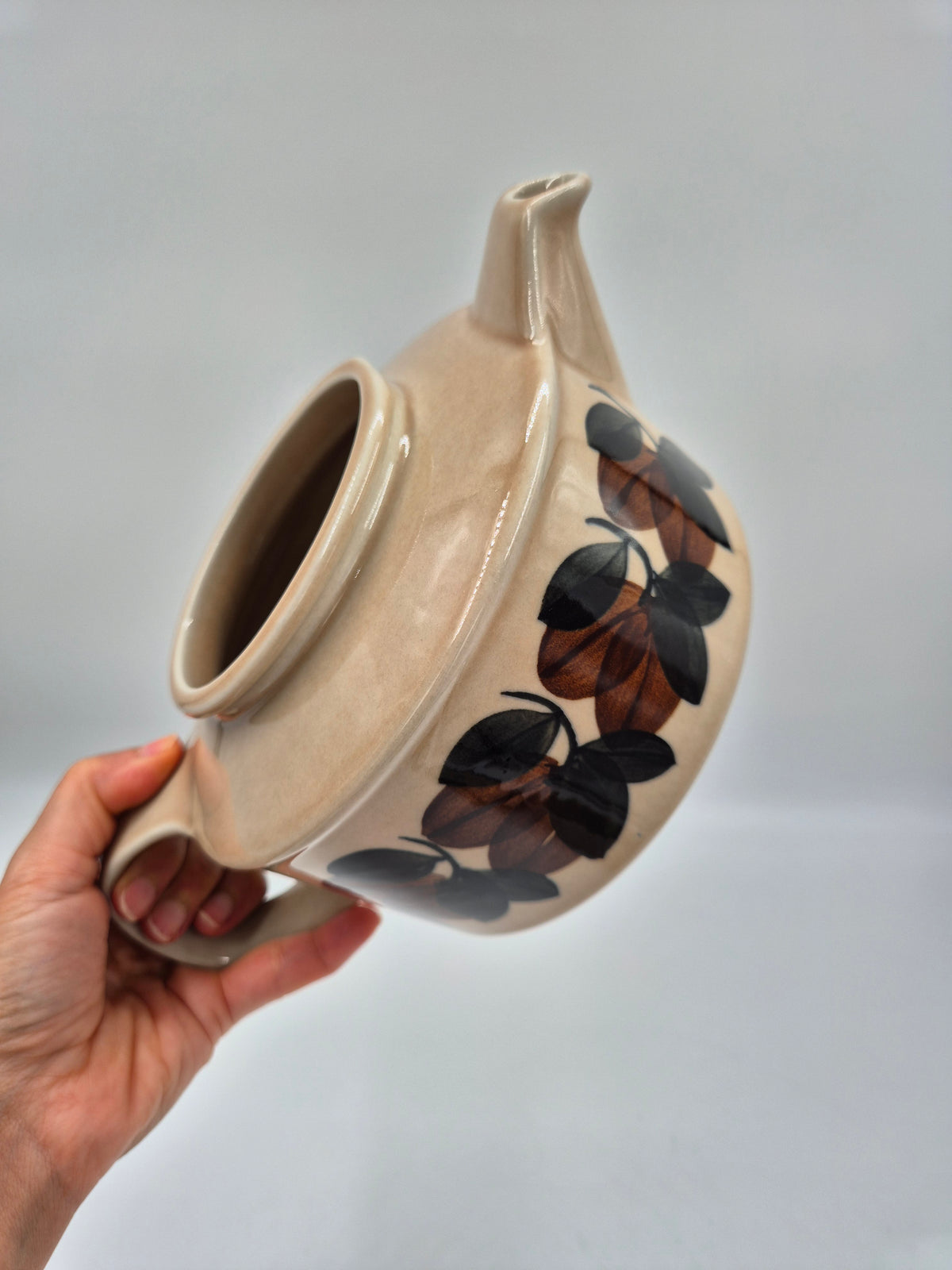Arabia "Ruija" Stoneware Teapot by Ulla Procopé, Raija Uosikkinen, Original Ceramic Strainer, 1.4 L