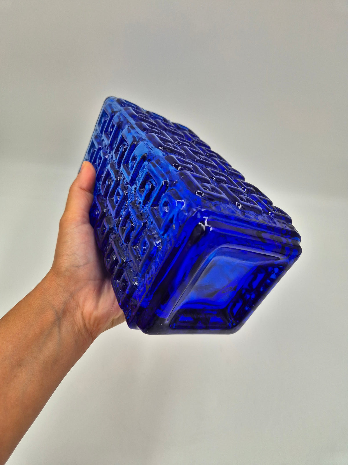 Riihimäen Lasi "Taalari" Vase by Tamara Aladin, Blue, 1968–1972