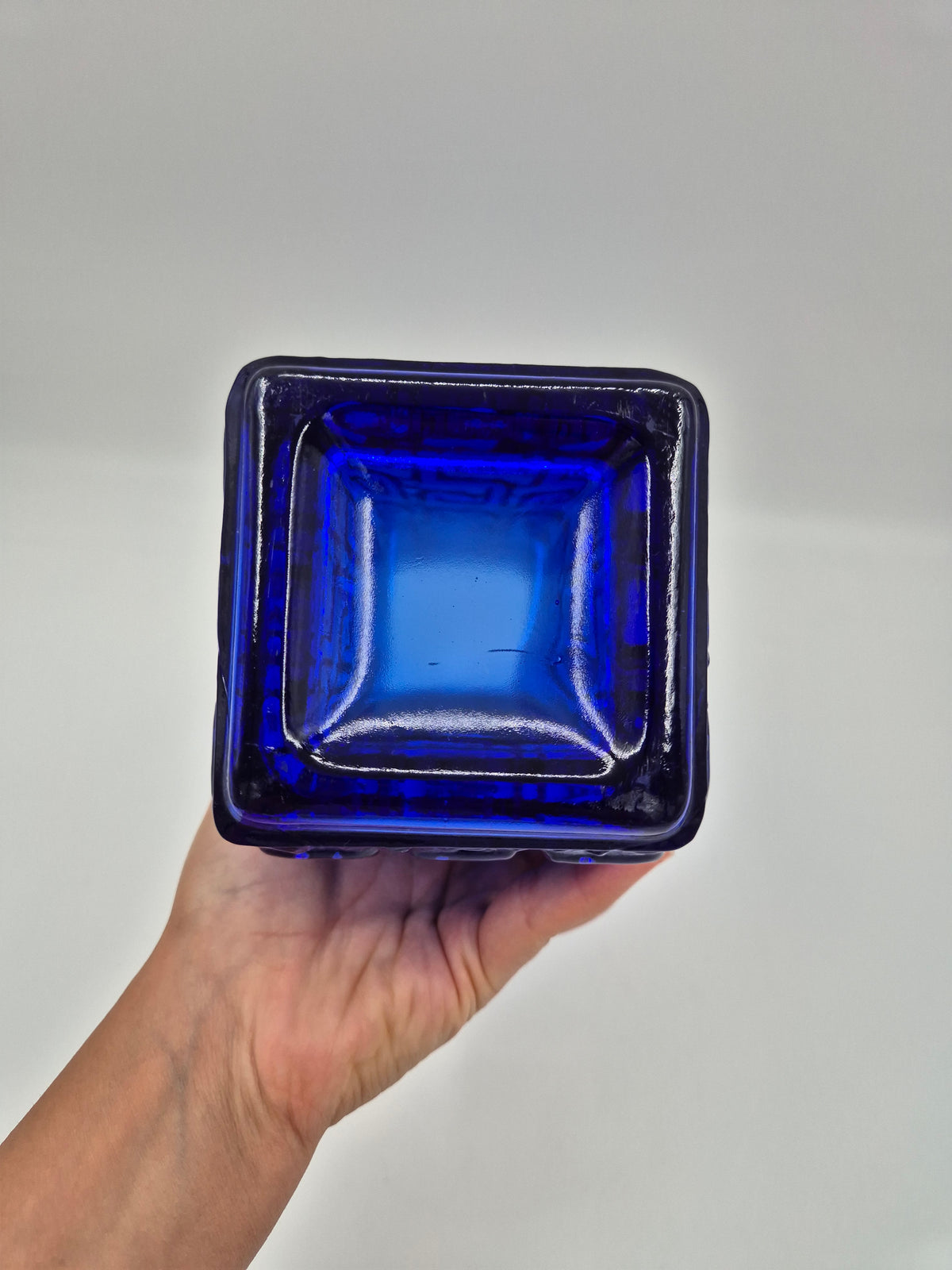 Riihimäen Lasi "Taalari" Vase by Tamara Aladin, Blue, 1968–1972