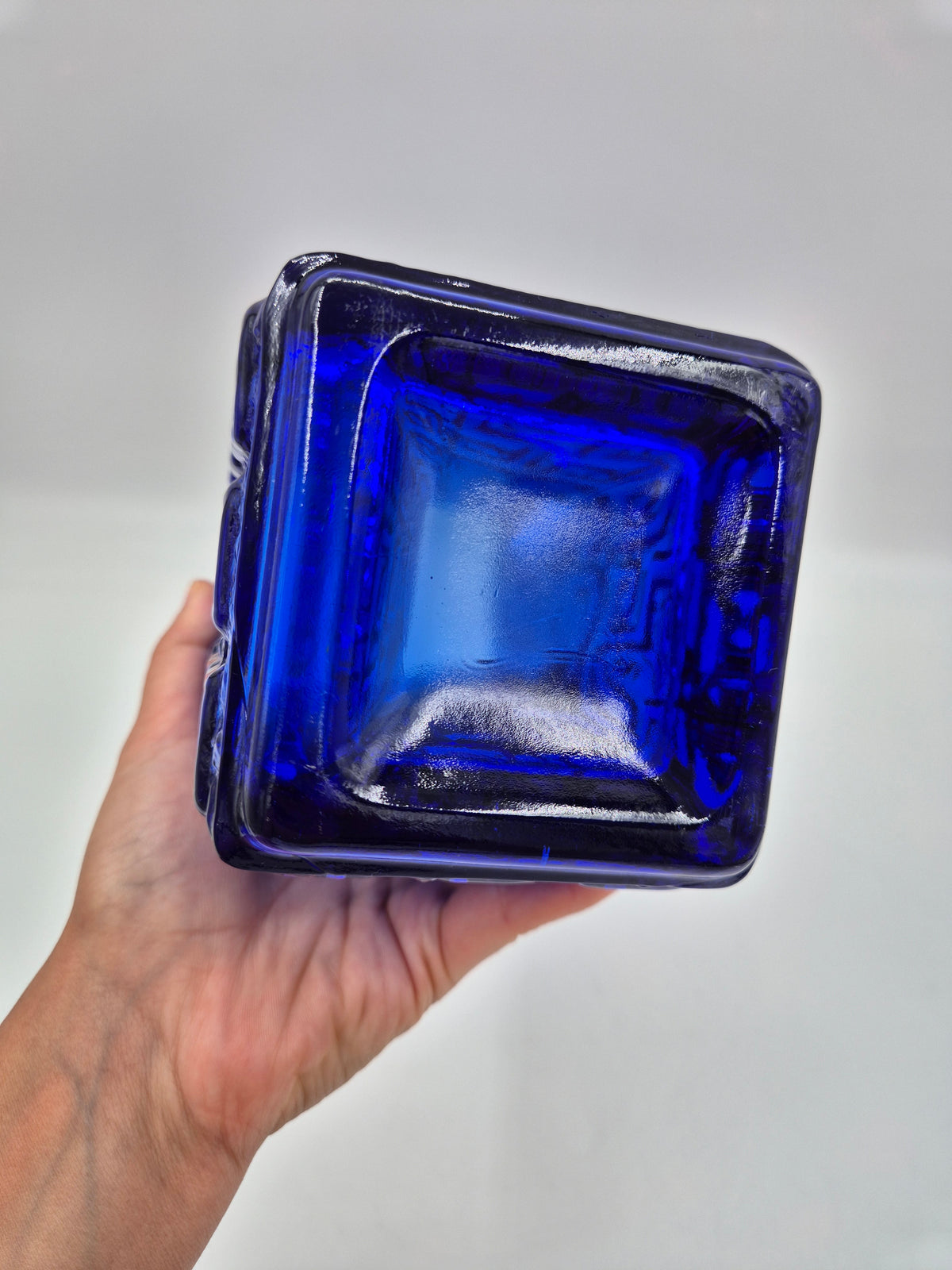 Riihimäen Lasi "Taalari" Vase by Tamara Aladin, Blue, 1968–1972