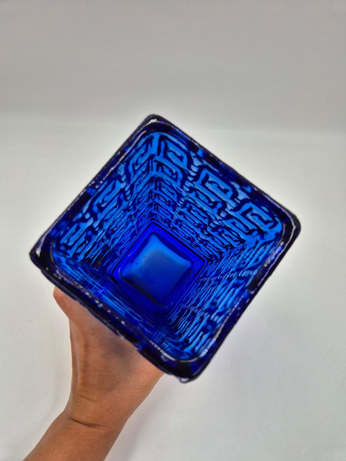 Riihimäen Lasi "Taalari" Vase by Tamara Aladin, Blue, 1968–1972